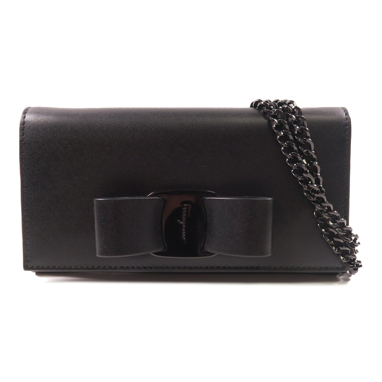 Salvatore Ferragamo 【激減優惠】牛皮皮革Chain Shoulder Bag肩背袋