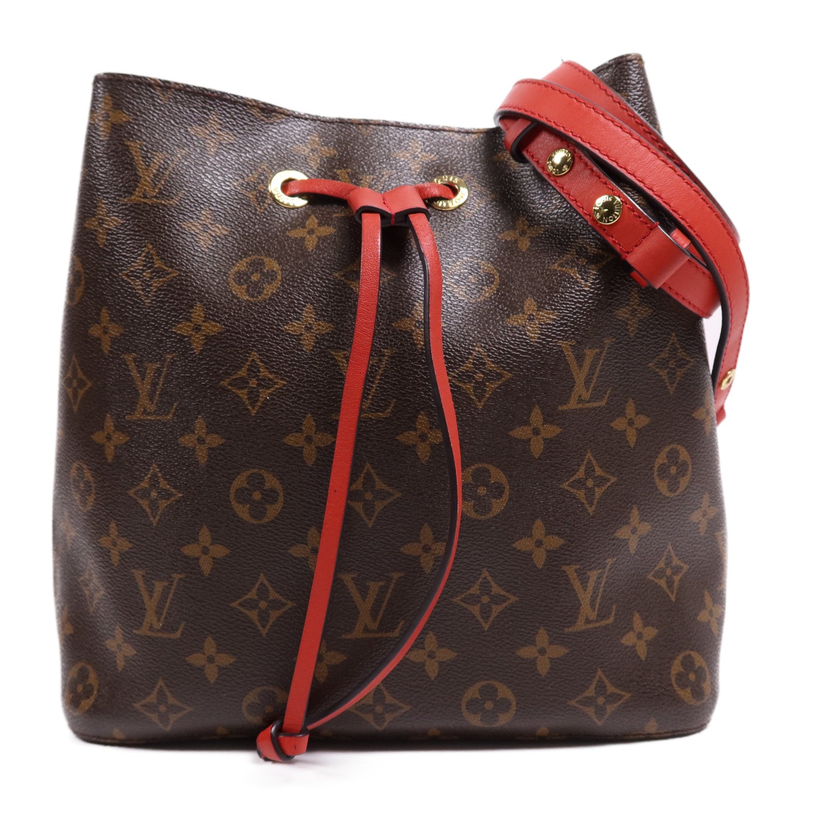 LOUIS VUITTON Monogram Neo Noe Bucket Bag金扣肩背袋Coquelicot