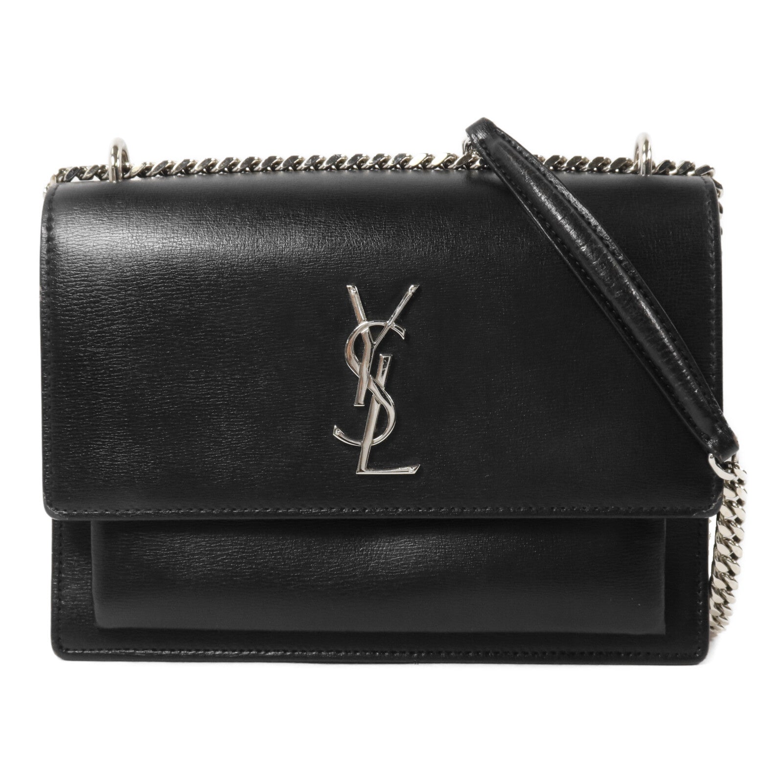 SAINT LAURENT 牛皮皮革Sunset Medium鏈帶肩背袋