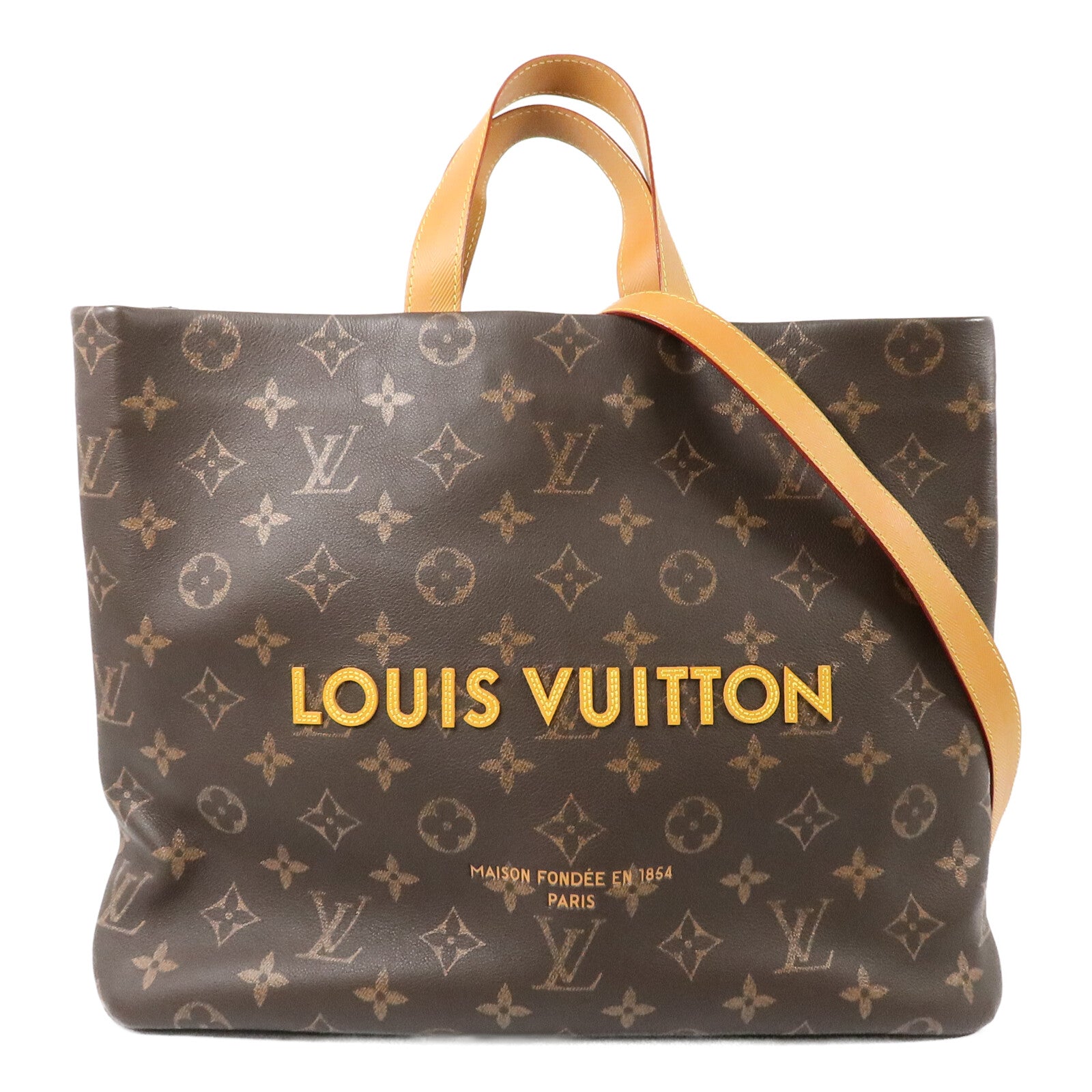 LOUIS VUITTON Autres Cuirs Monogram Shopper Tote MM手挽肩背兩用袋