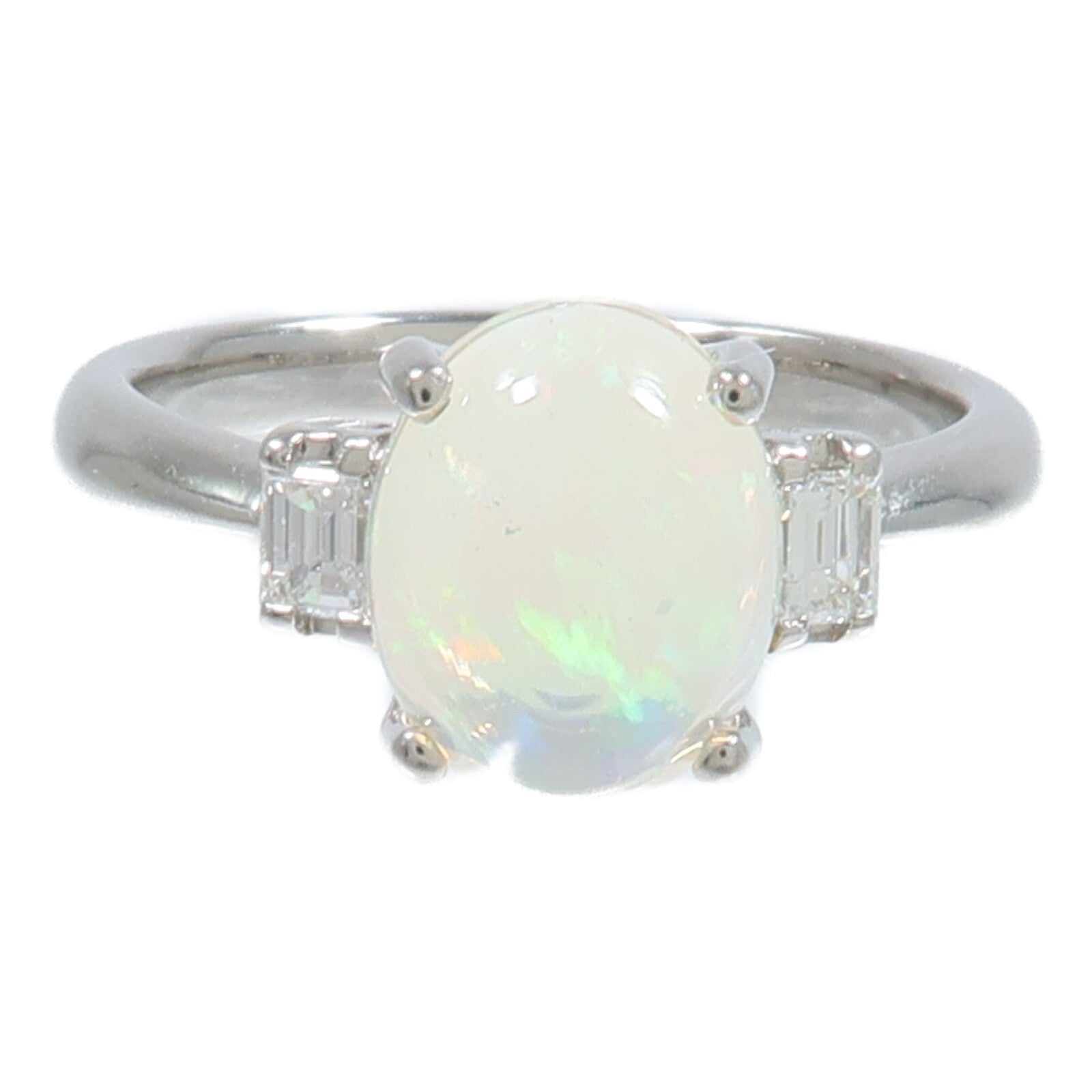 JEWELRY PT900鉑金Opal Diamond Ring蛋白石/鑽石戒指