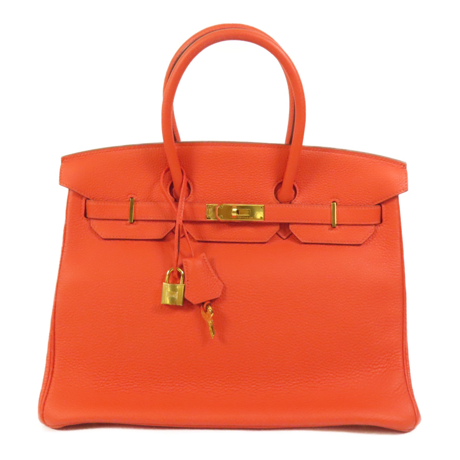 HERMES Togo皮革Birkin 35金扣手挽袋Capucine
