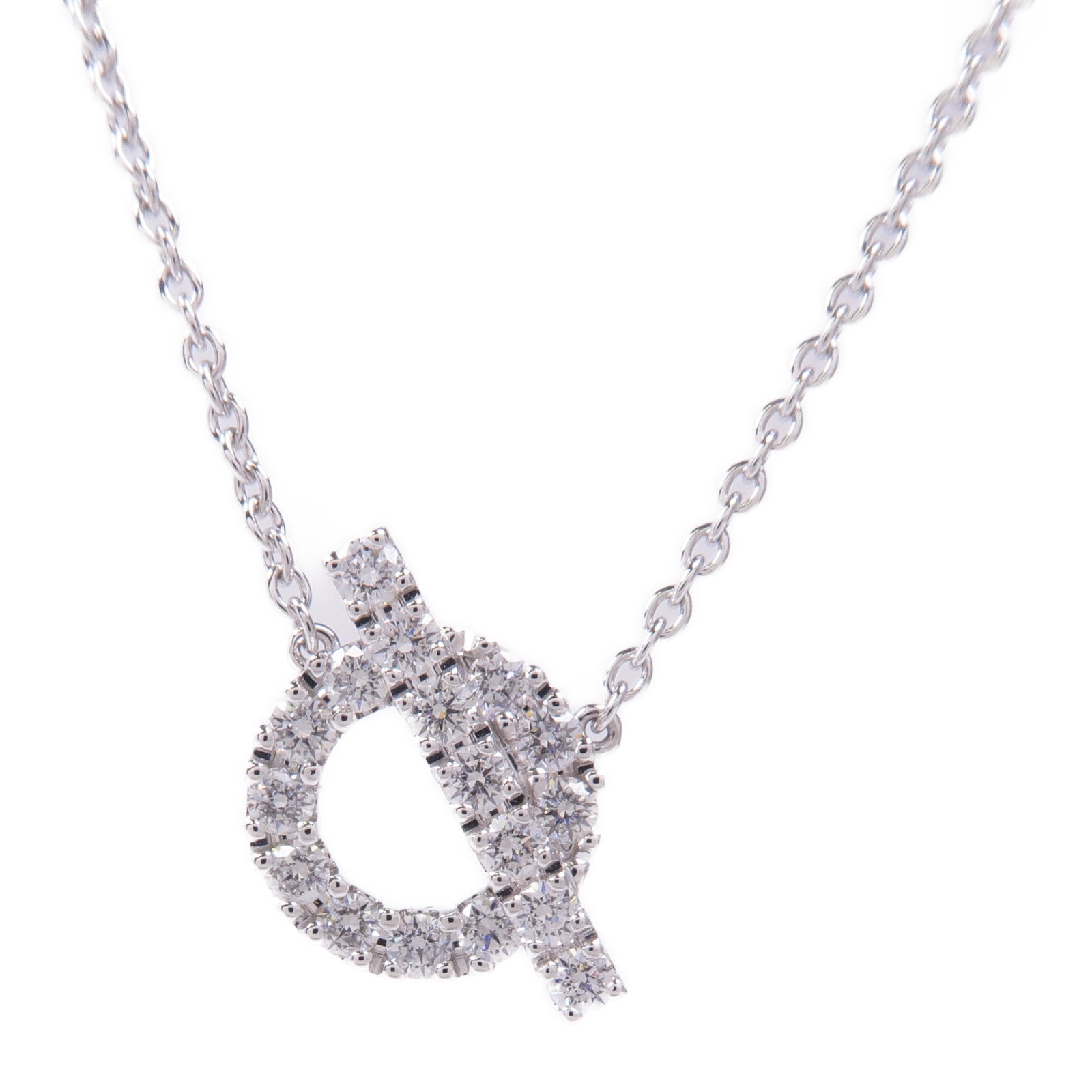 HERMES 18K白金Finesse Pendant鑽石項鍊