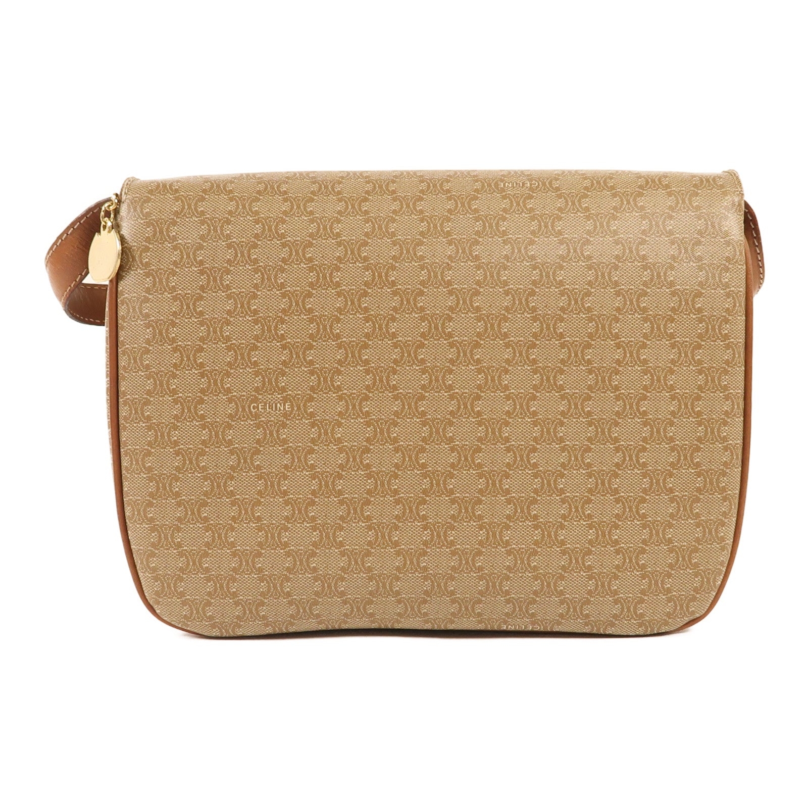 CELINE 牛皮皮革Vintage Crossbody Bag金扣肩背袋