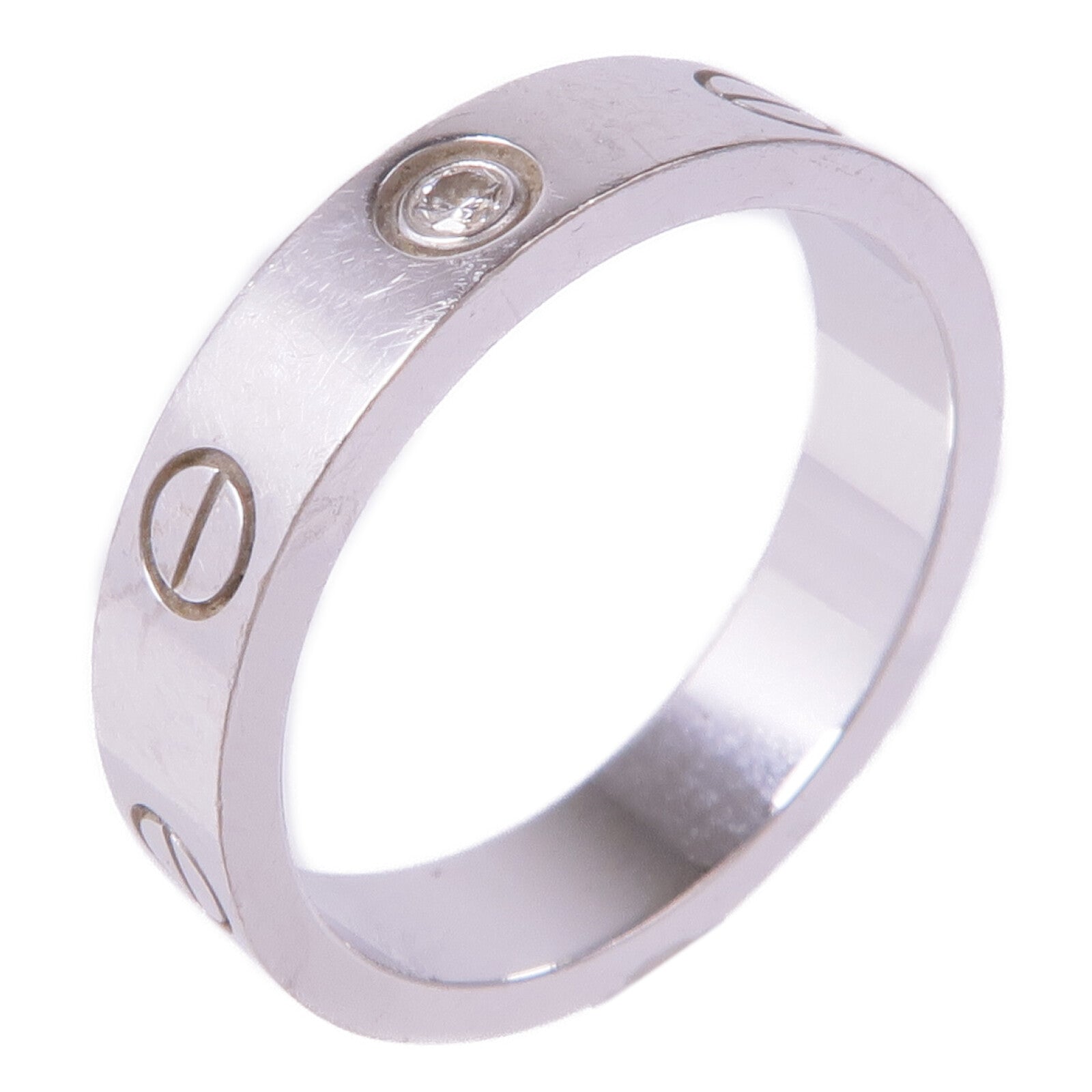 CARTIER 18K白金Love Ring 1 Diamond鑽石戒指Cartier#50/US#5