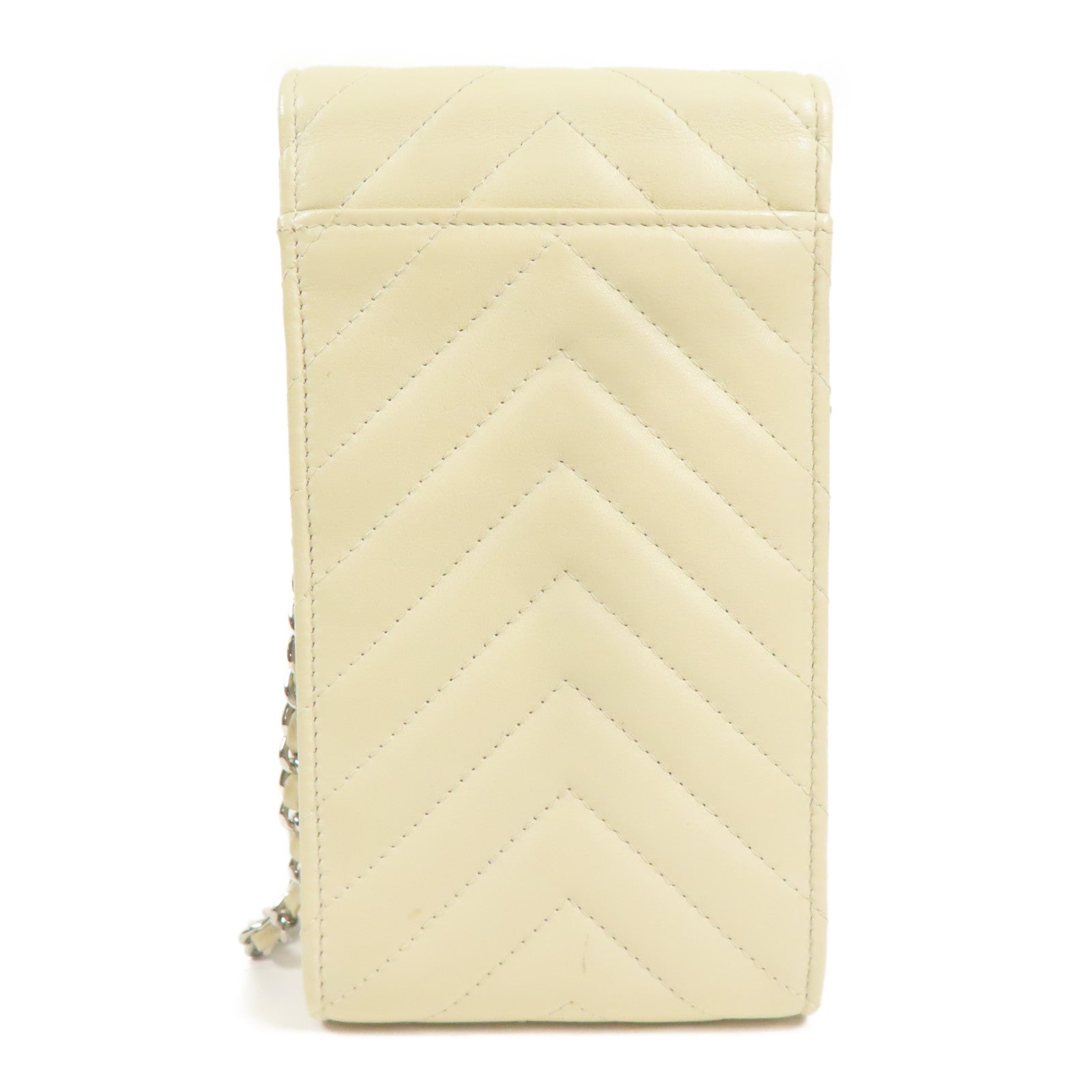 CHANEL 牛皮皮革Shoulder Bag銀扣鏈帶肩背袋