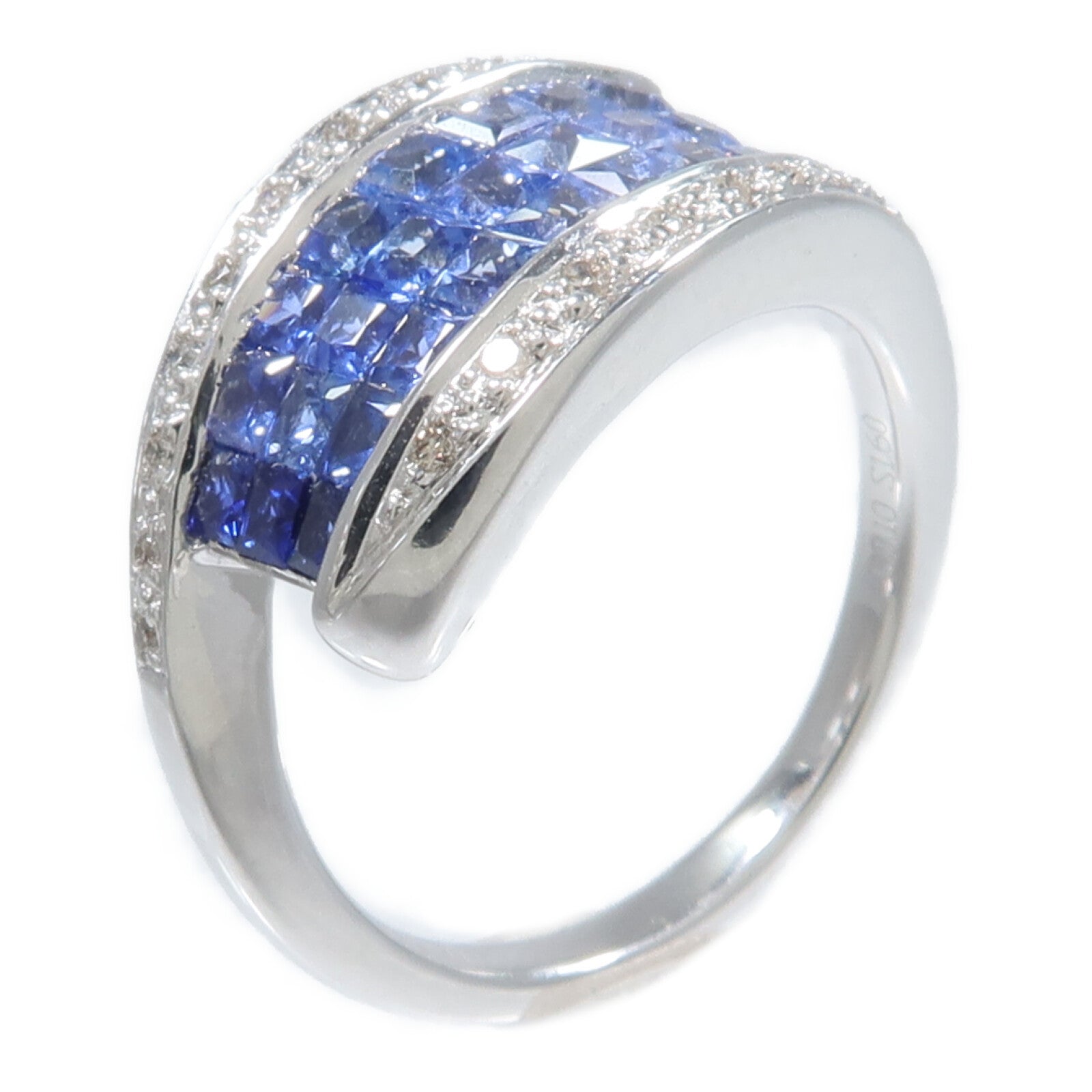 JEWELRY 18K白金Sapphire Diamond Ring藍寶石/鑽石戒指