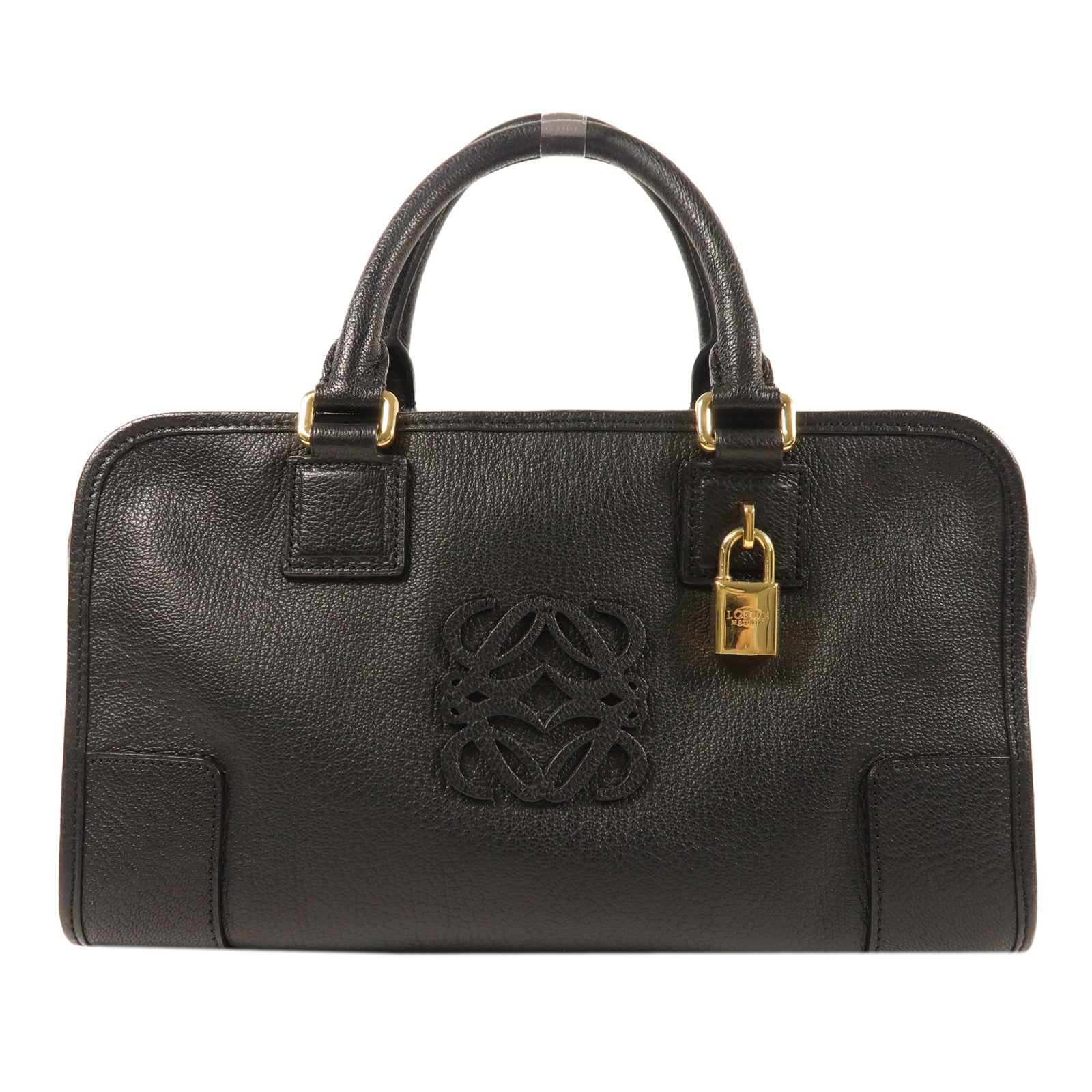 LOEWE 皮革Amazona 28金扣手挽袋黑色– Brand Off Hong Kong