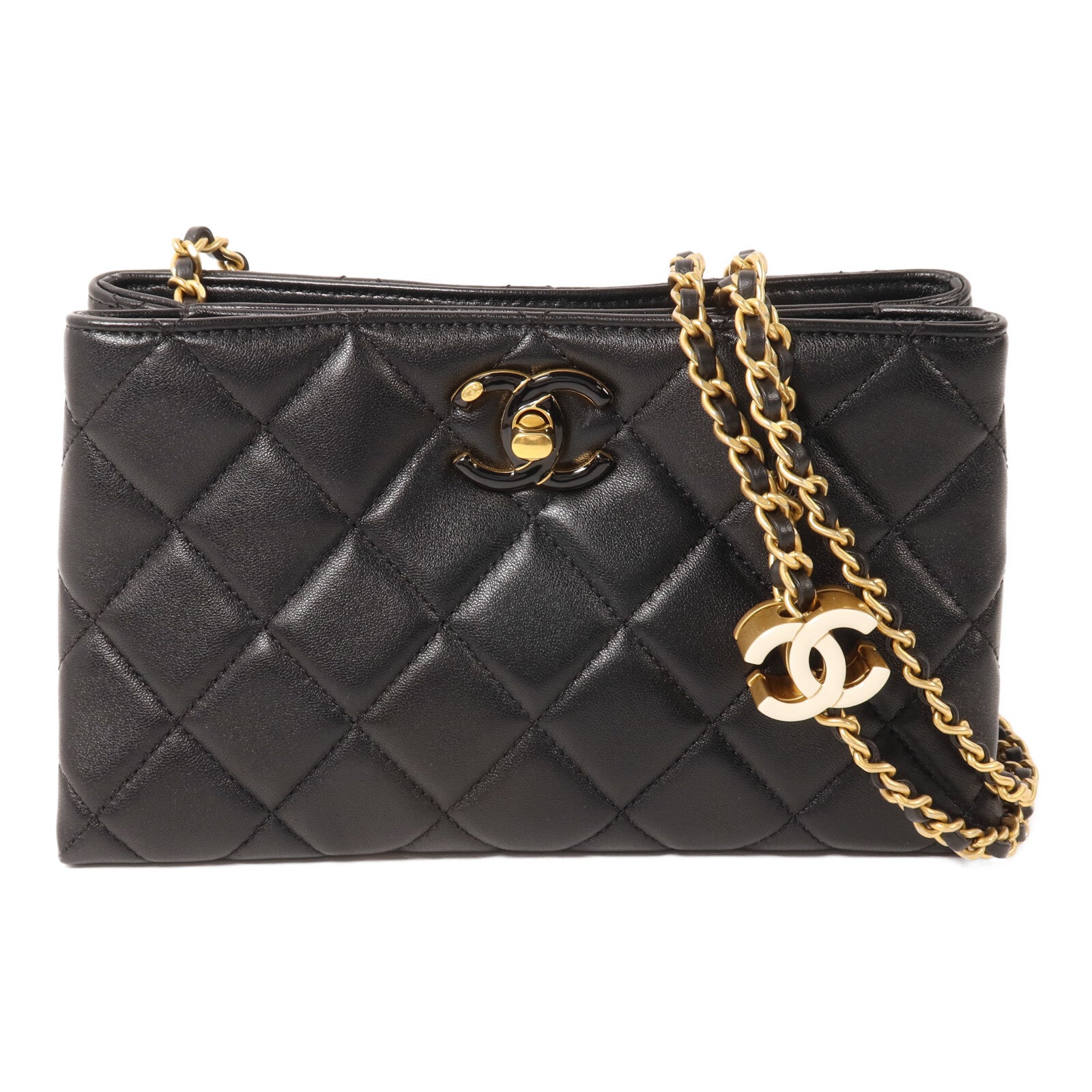 CHANEL 羊皮皮革Mini Hobo Bag鏈帶肩背袋