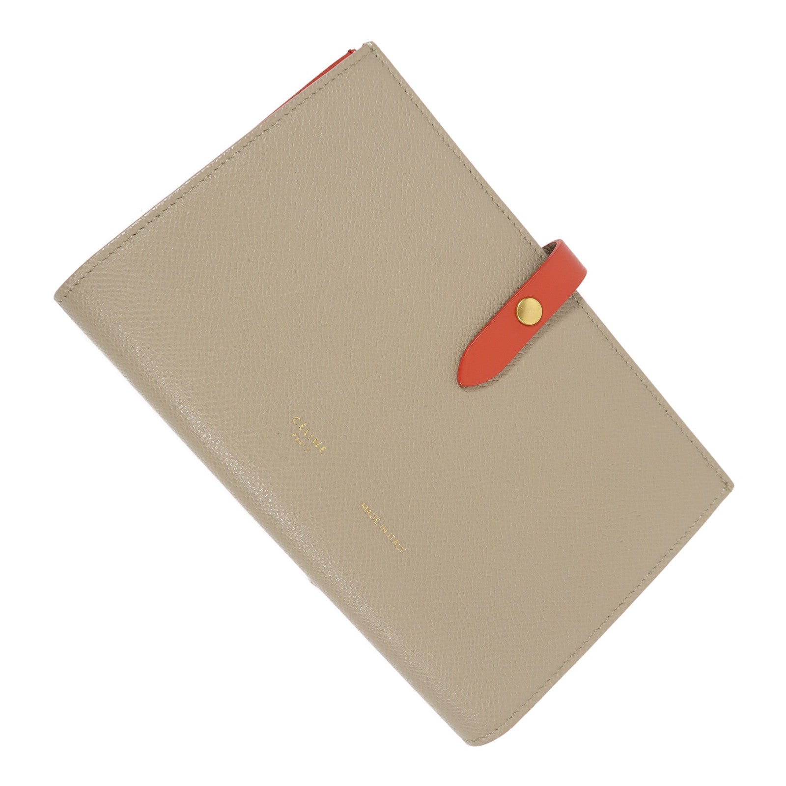 CELINE 【激減優惠】牛皮皮革Long Wallet金扣長錢包啡色/紅色