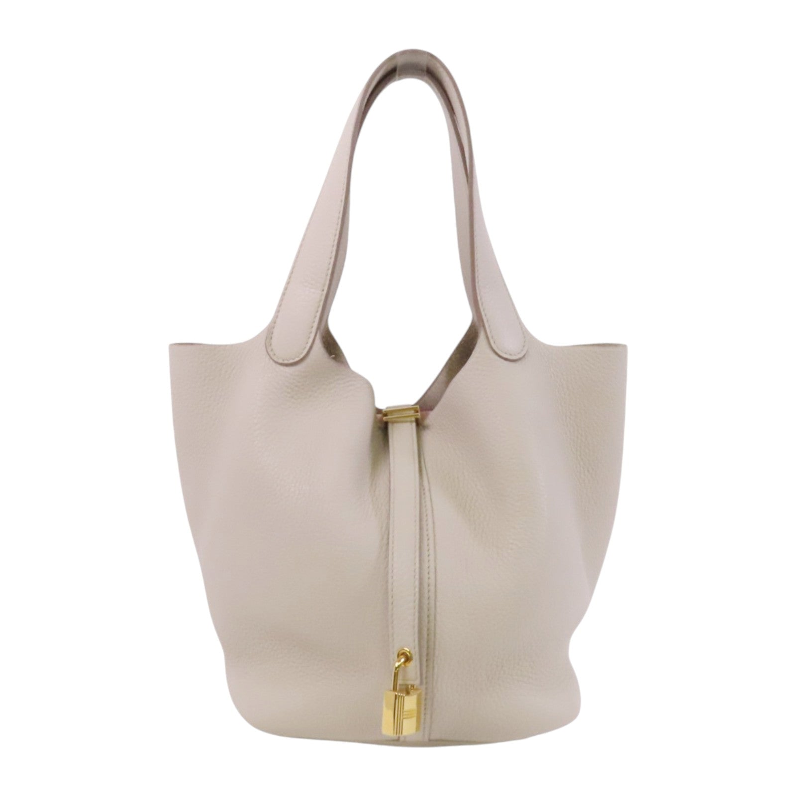 HERMES Clemence皮革Picotin MM金扣手挽袋