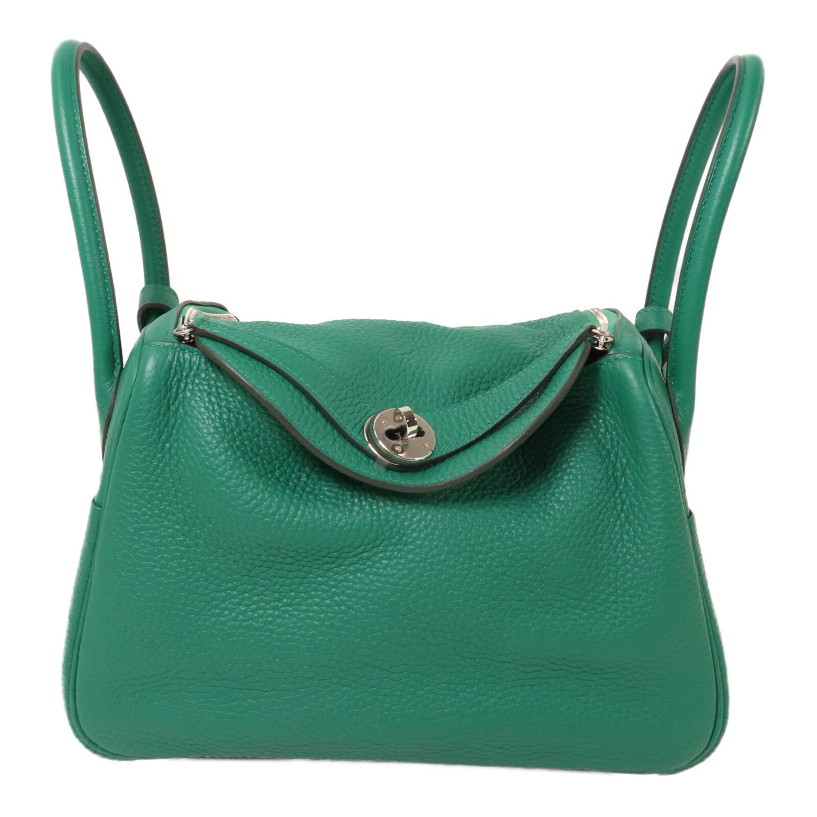 HERMES Clemence皮革Lindy 26手挽肩背兩用袋Vert Jade