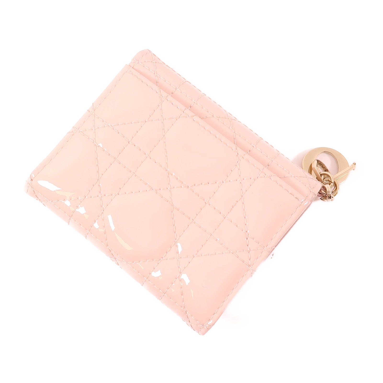 Dior CD GHW Lady Dior Lotus Wallet S0181OVRB_M413 Patent Leather Pink