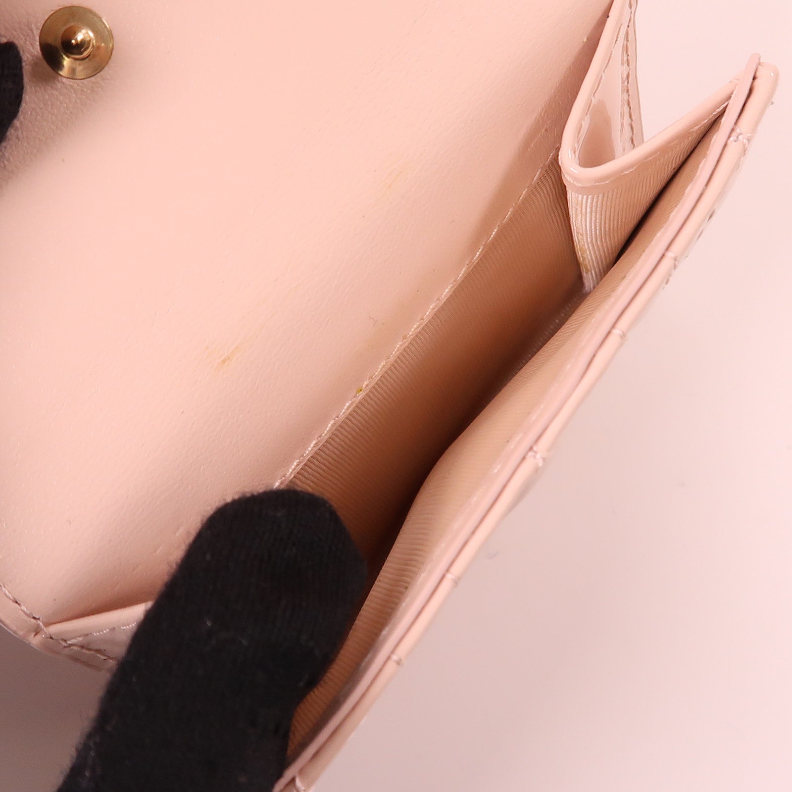 Dior CD GHW Lady Dior Lotus Wallet S0181OVRB_M413 Patent Leather Pink