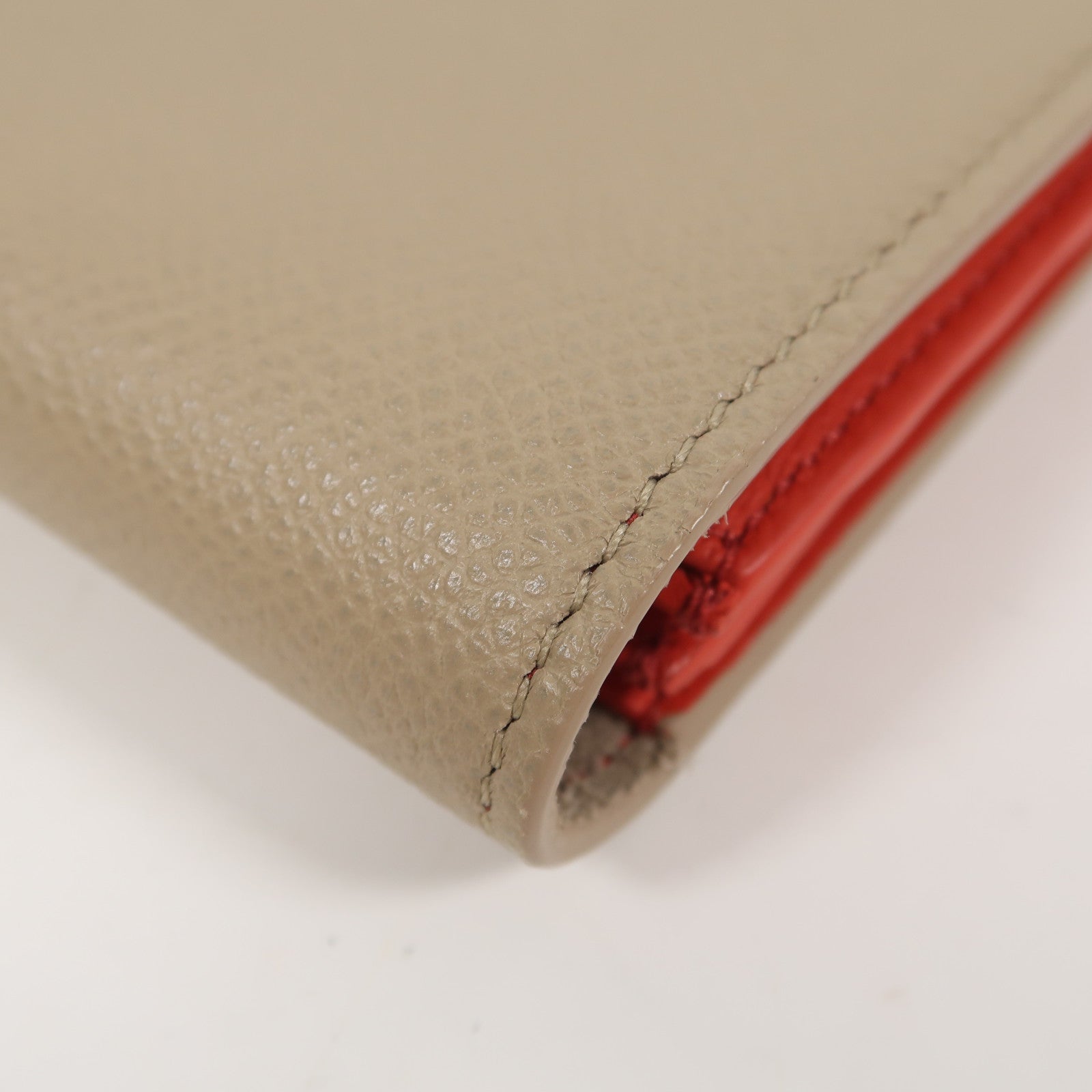 CELINE 【激減優惠】牛皮皮革Long Wallet金扣長錢包啡色/紅色