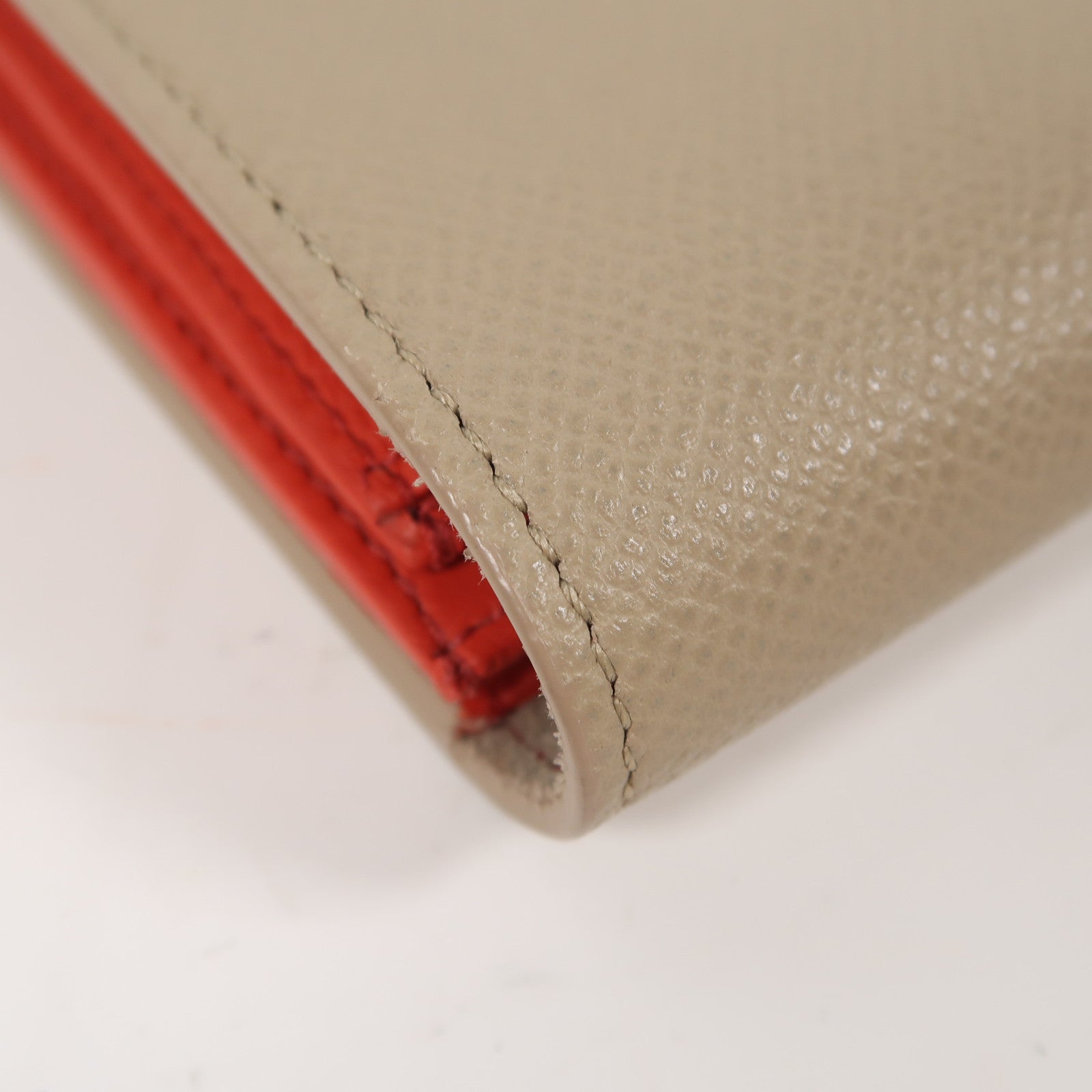 CELINE 【激減優惠】牛皮皮革Long Wallet金扣長錢包啡色/紅色