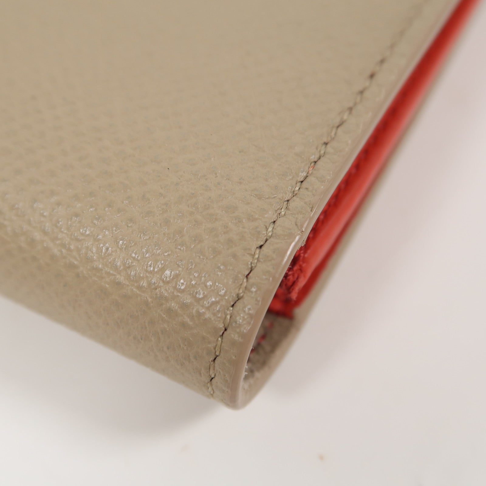 CELINE 【激減優惠】牛皮皮革Long Wallet金扣長錢包啡色/紅色