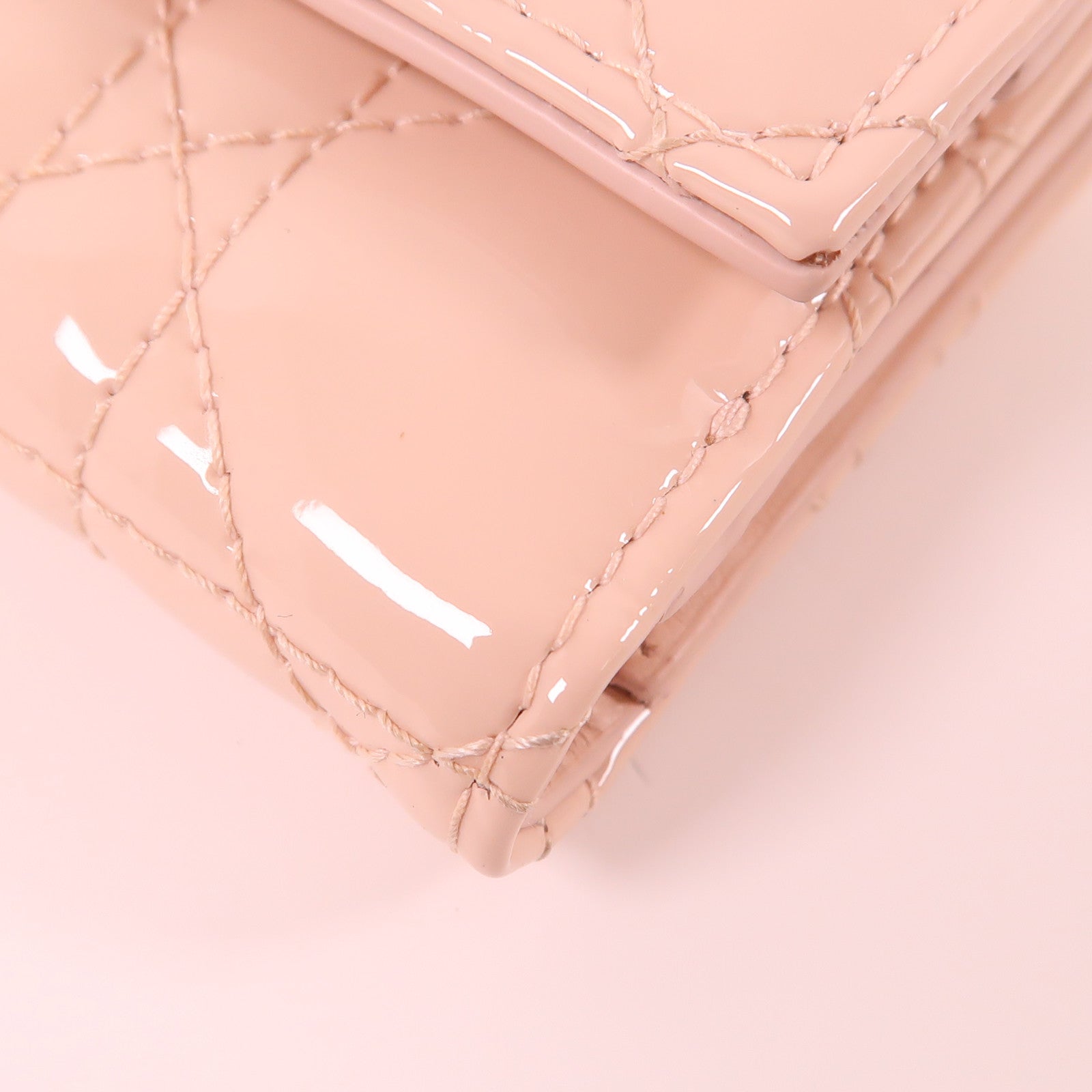 Dior CD GHW Lady Dior Lotus Wallet S0181OVRB_M413 Patent Leather Pink