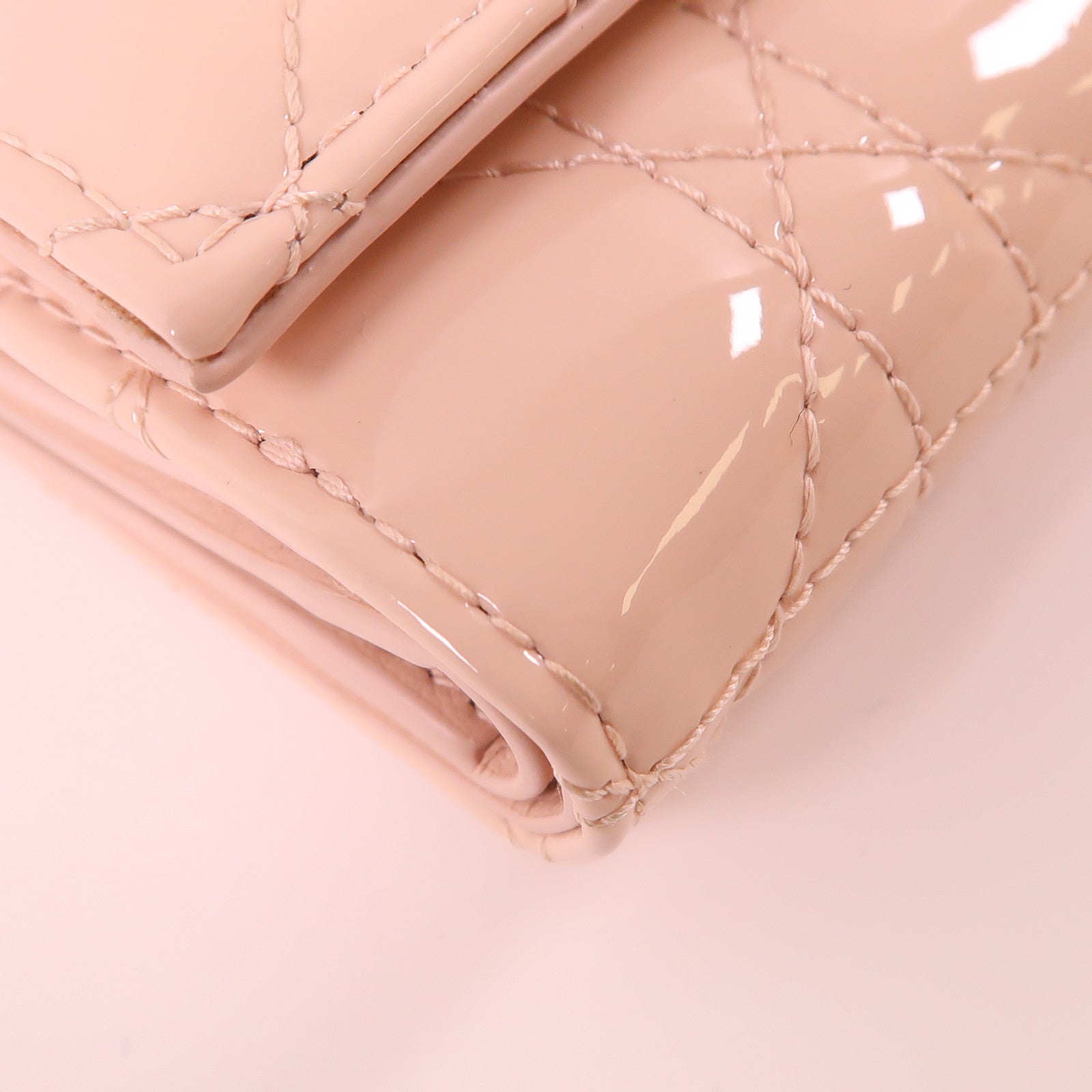 Dior CD GHW Lady Dior Lotus Wallet S0181OVRB_M413 Patent Leather Pink