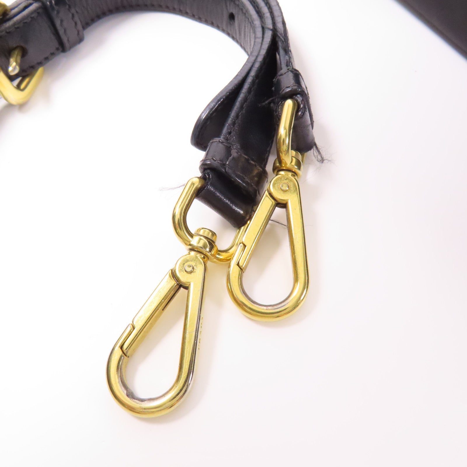 PRADA GHW 2 Way Shoulder Bag BN1791 Nylon/Lambskin Leather Black