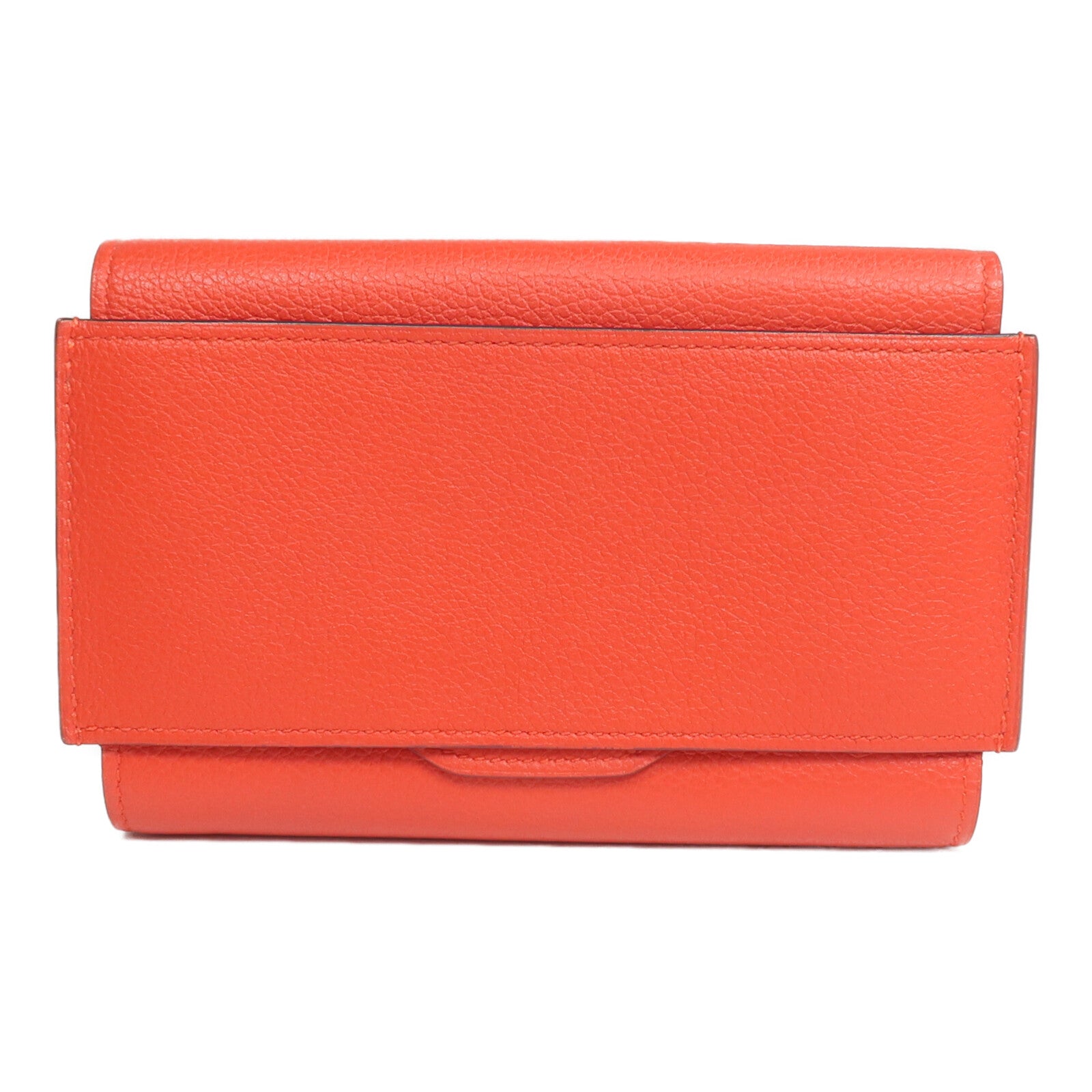 HERMES Evercolor皮革H Passant Compact Wallet錢包Rouge Tomate