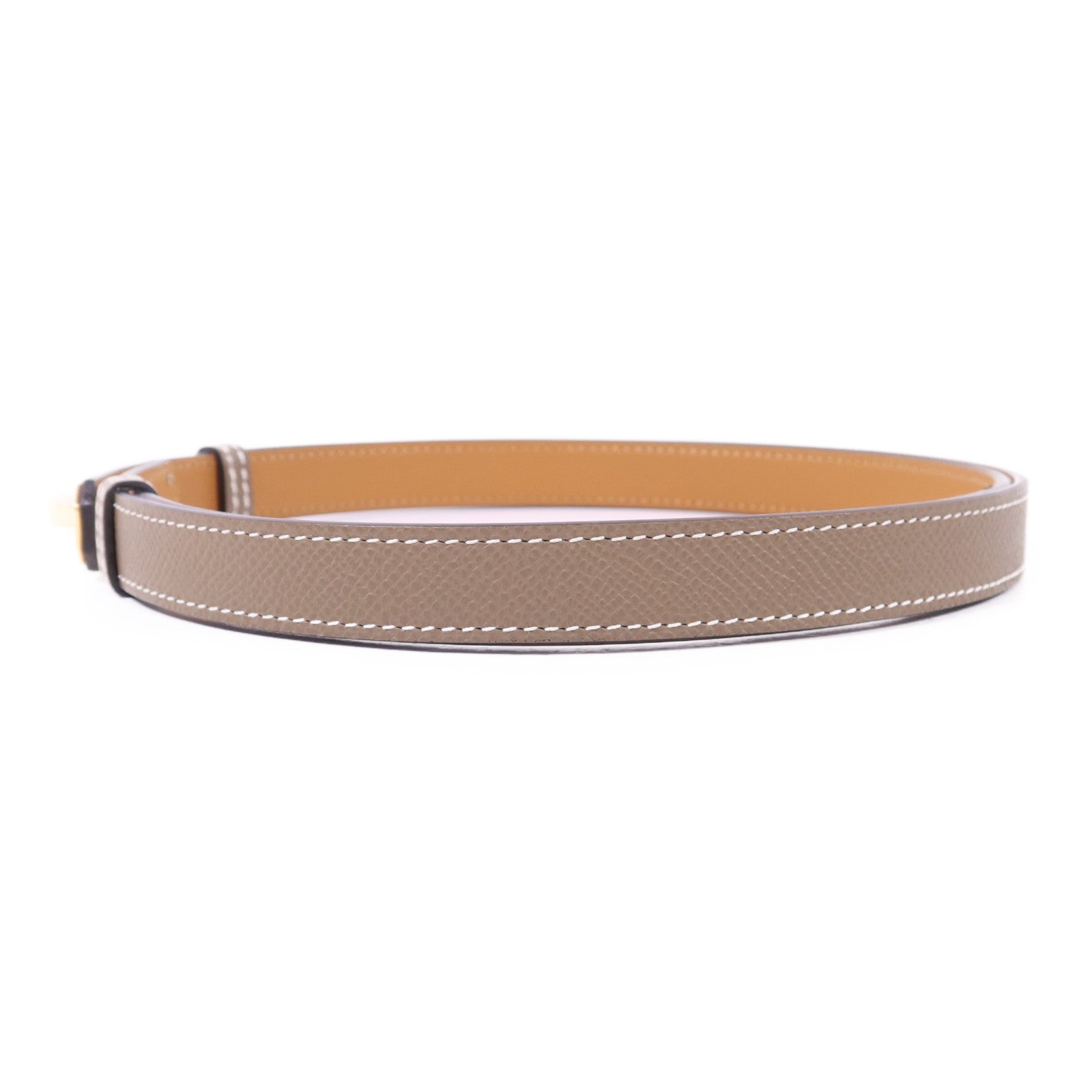 HERMES Epsom皮革Kelly 18 Belt金扣皮帶Etoupe