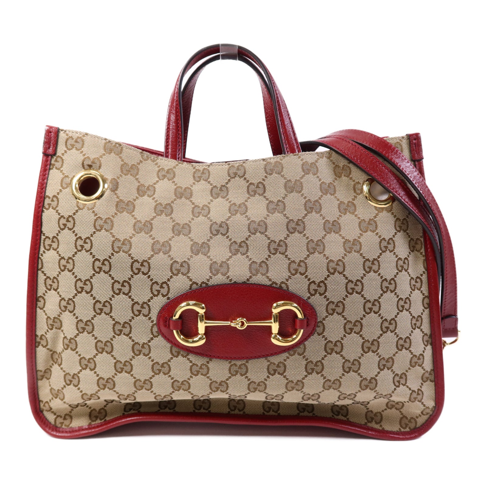 GUCCI 帆布2 Way Shoulder Bag金扣鏈帶手挽肩背兩用袋