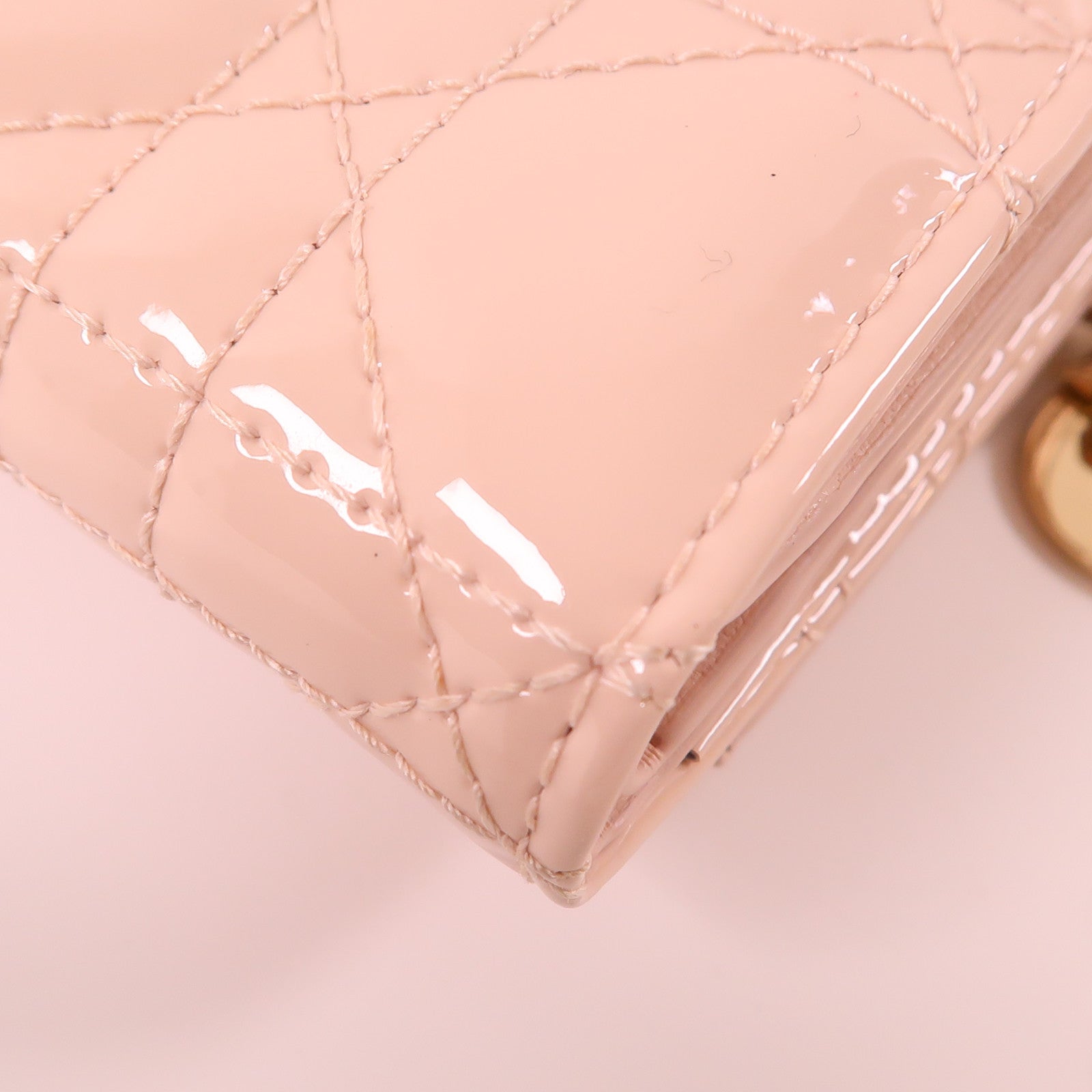 Dior CD GHW Lady Dior Lotus Wallet S0181OVRB_M413 Patent Leather Pink
