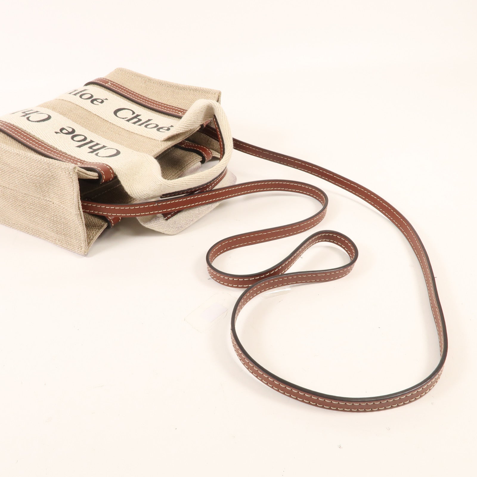 Chloe 帆布Mini Woody Tote手挽肩背兩用袋