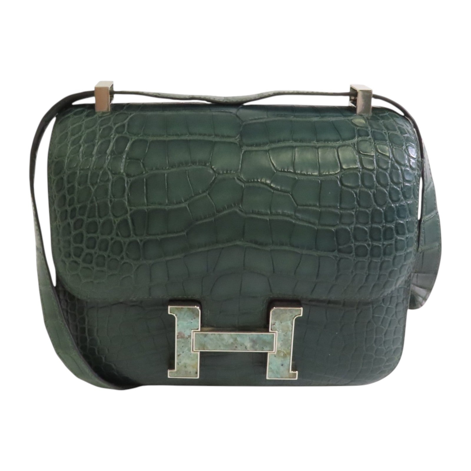 HERMES 鱷魚皮革Constance 24金扣肩背袋