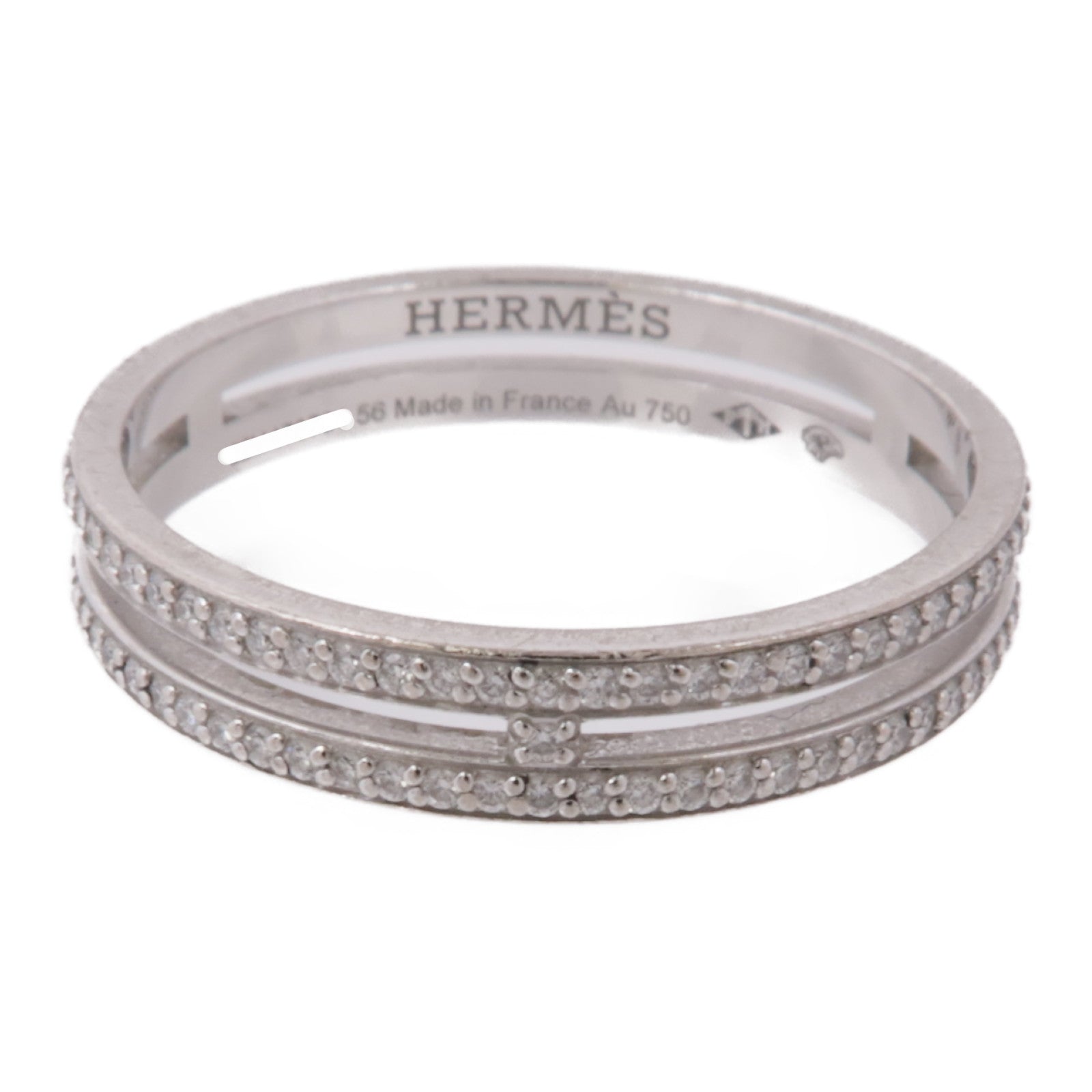 HERMES 【激減優惠】18K白金Ariane Wedding Band鑽石戒指US#7.5