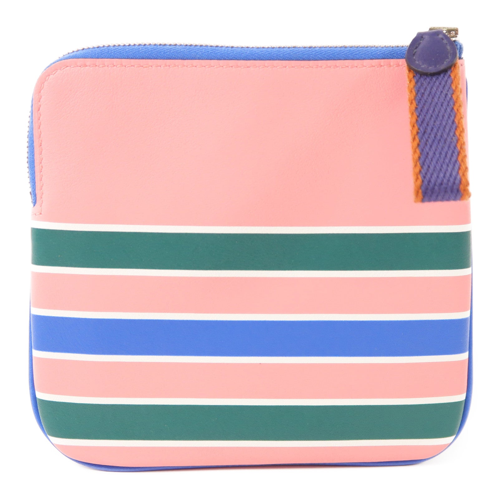 HERMES 【Hermes Fair】Swift皮革Carre Pocket銀扣手拿包Navy