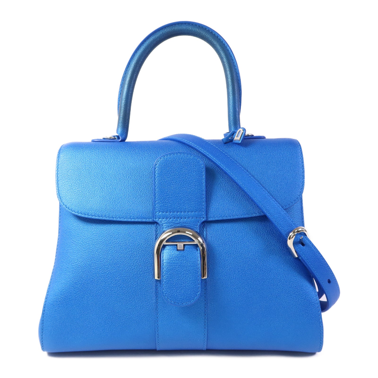 Delvaux 【激減優惠】牛皮皮革Brillant MM銀扣手挽肩背兩用袋