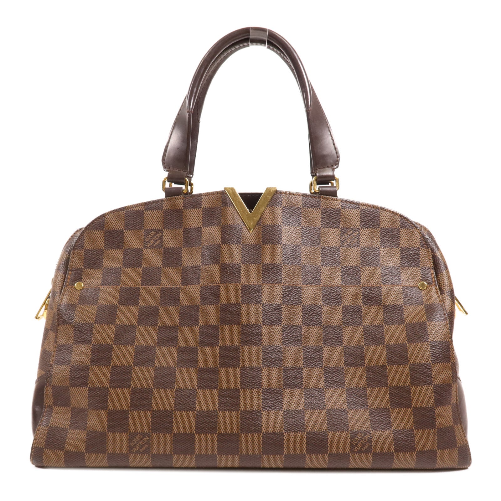 LOUIS VUITTON Damier Kensington Bowling金扣手挽袋