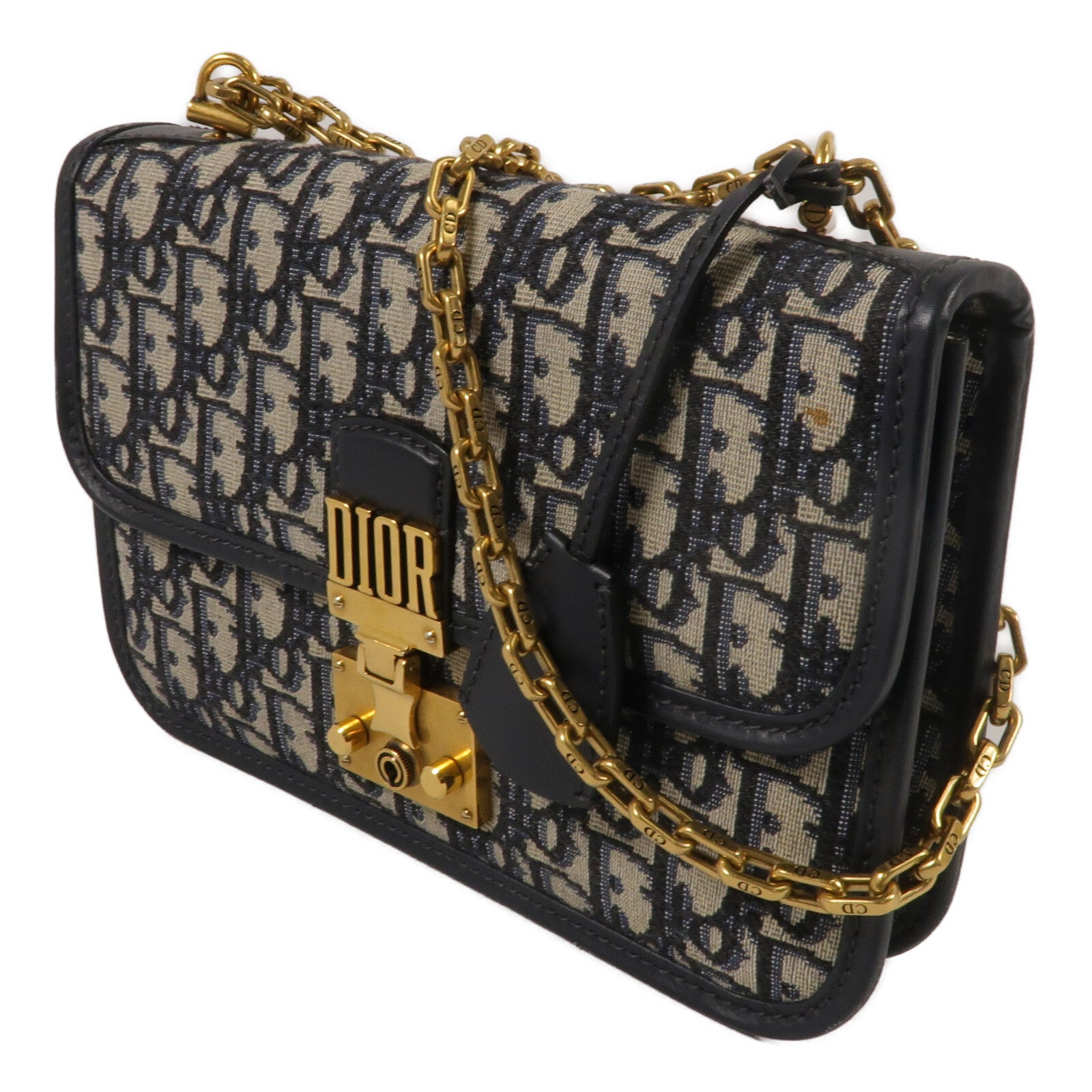 Dior 帆布Dioraddict Flap Bag鏈帶肩背袋