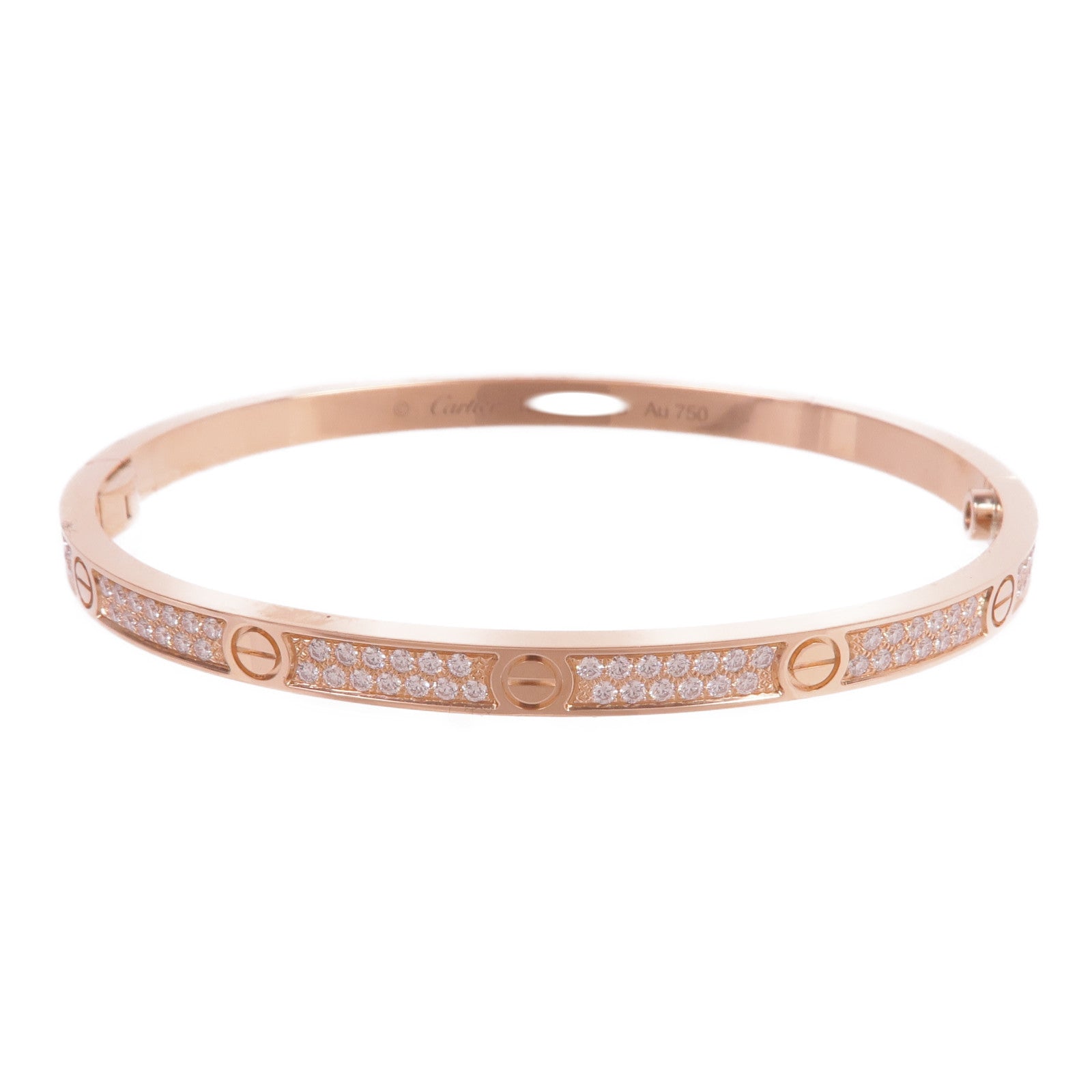 CARTIER 18K玫瑰金Love Bracelet Small Model Full Diamonds鑽石手鐲Cartier#16
