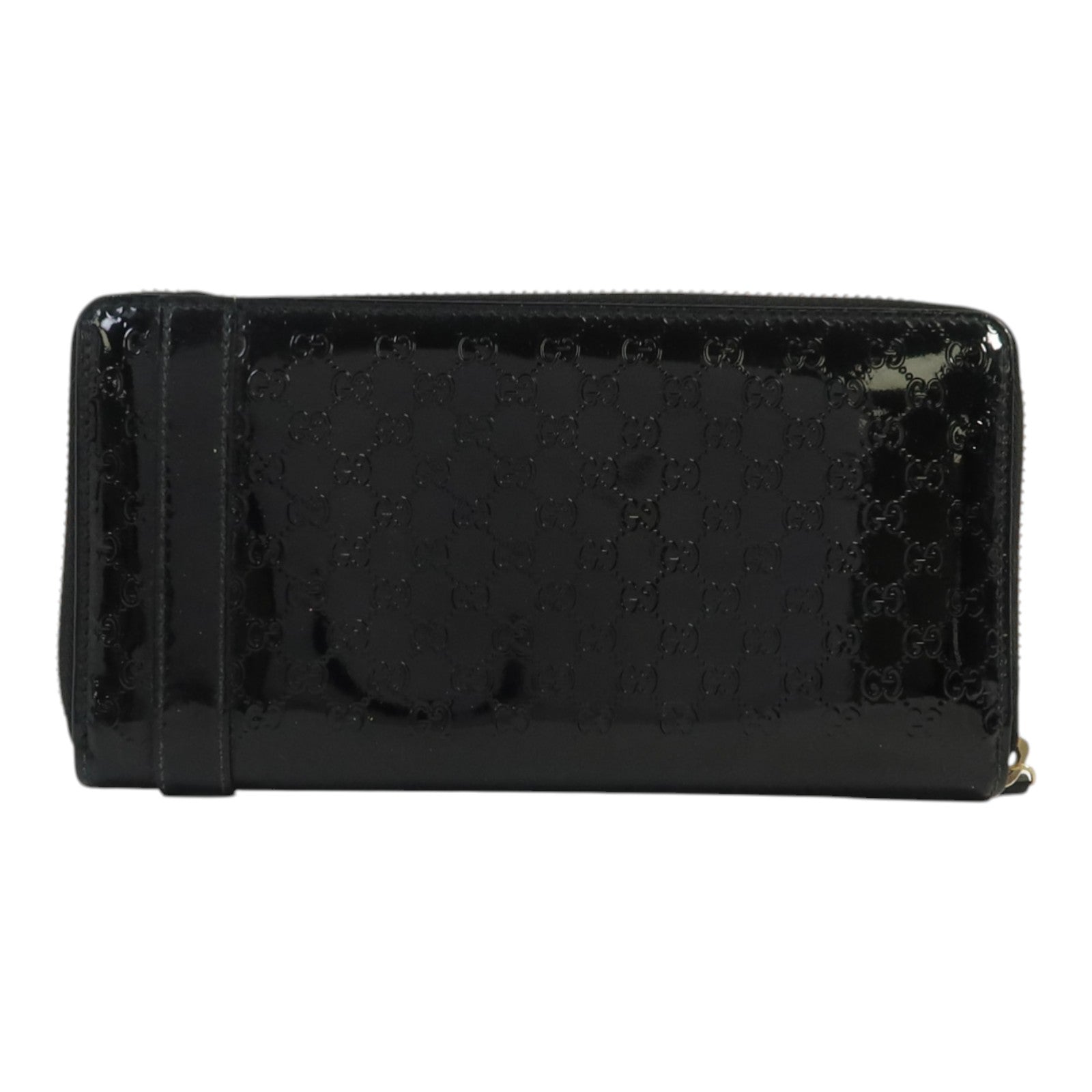 GUCCI 漆皮皮革Zipper Long Wallet金扣長錢包