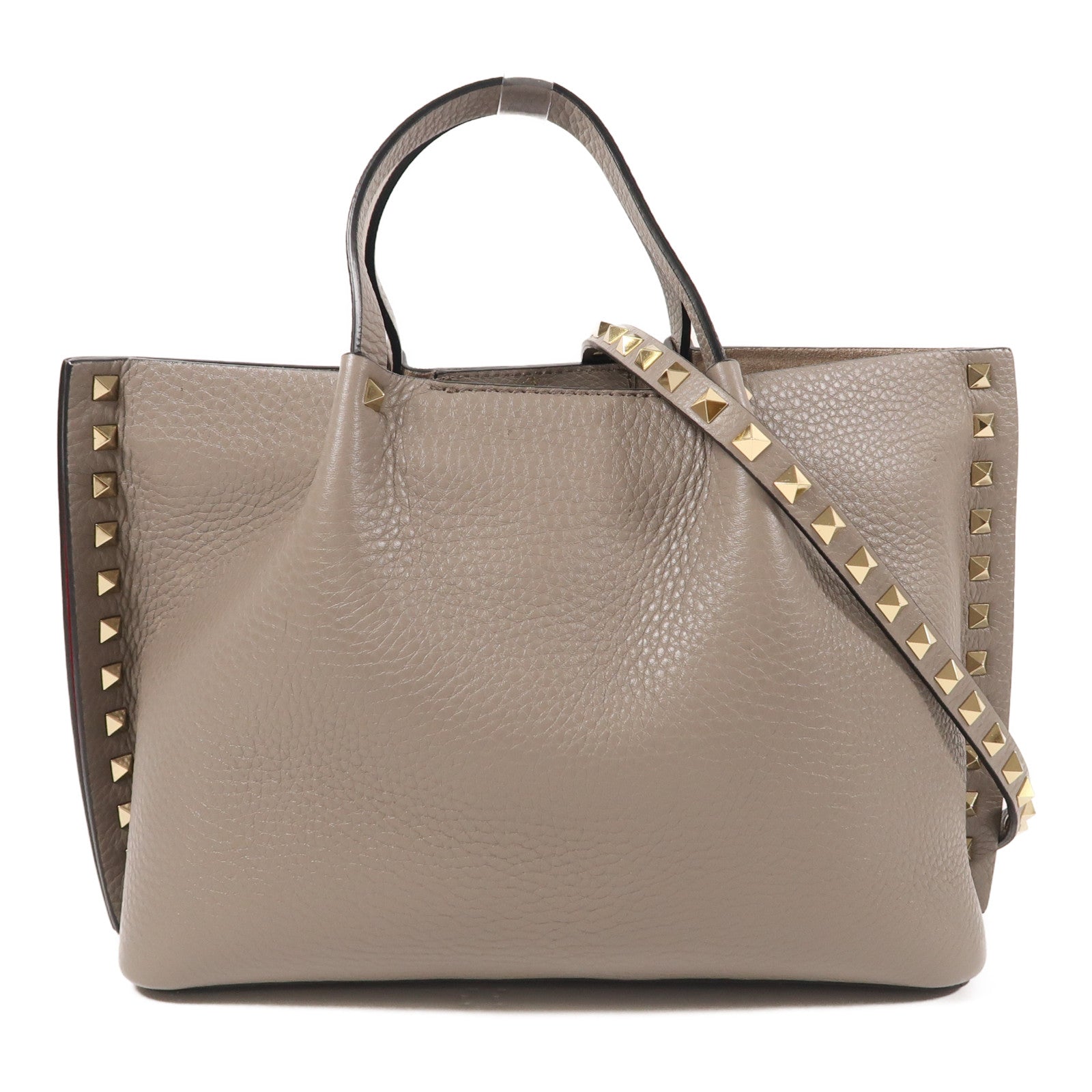 Valentino 【激減優惠】牛皮皮革Rockstud金扣手挽肩背兩用袋