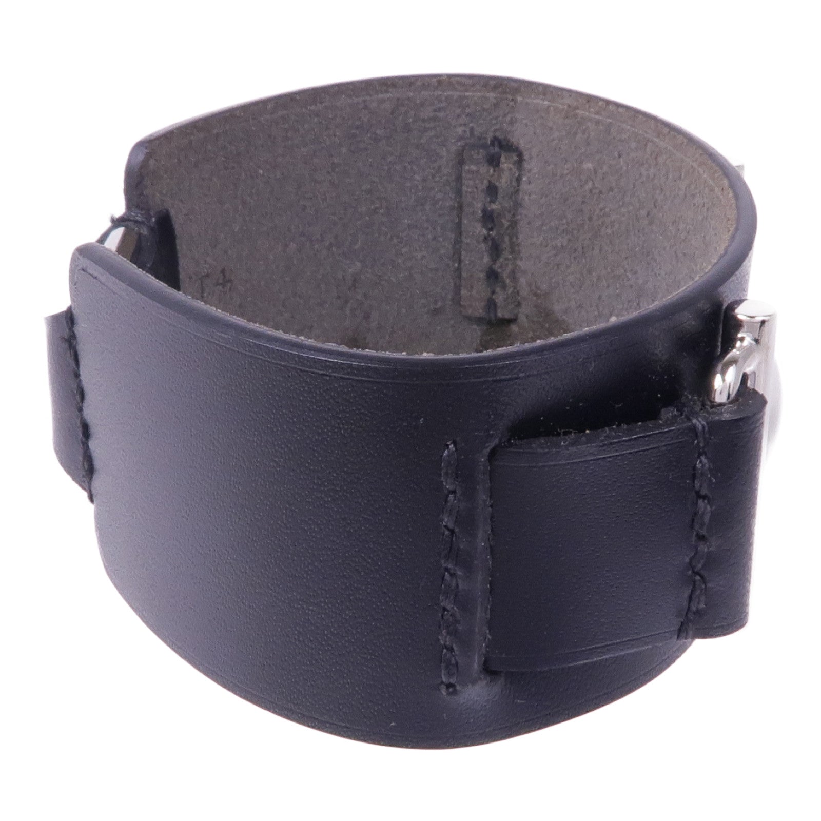 HERMES Swift皮革Cuir Bracelet銀扣手帶Noir