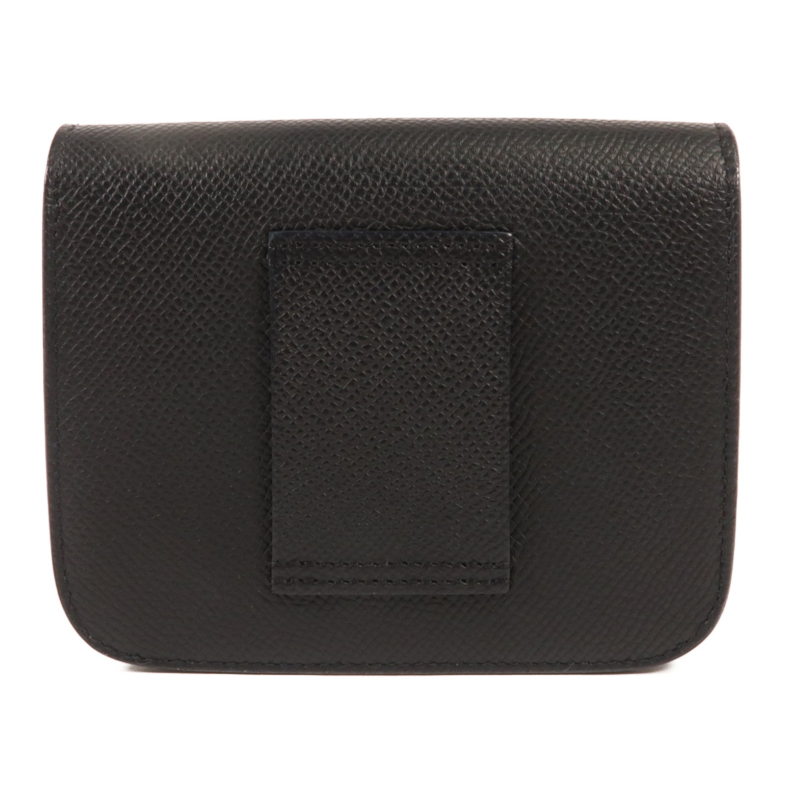 HERMES Epsom皮革Constance Slim金扣錢包Noir