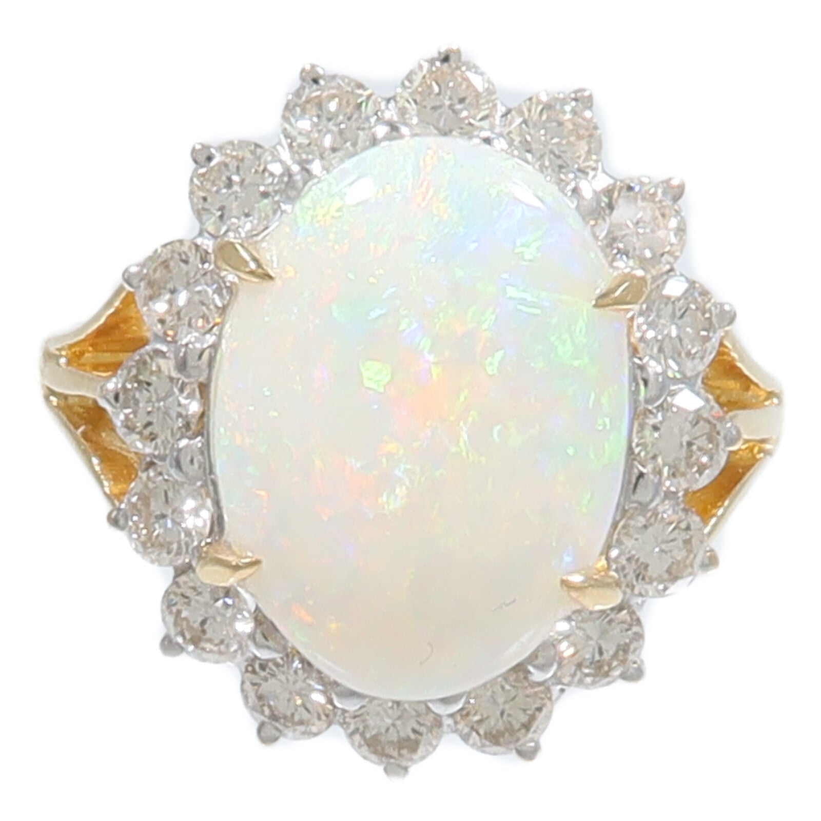 JEWELRY 18K黃金Opal Diamond Ring蛋白石/鑽石戒指