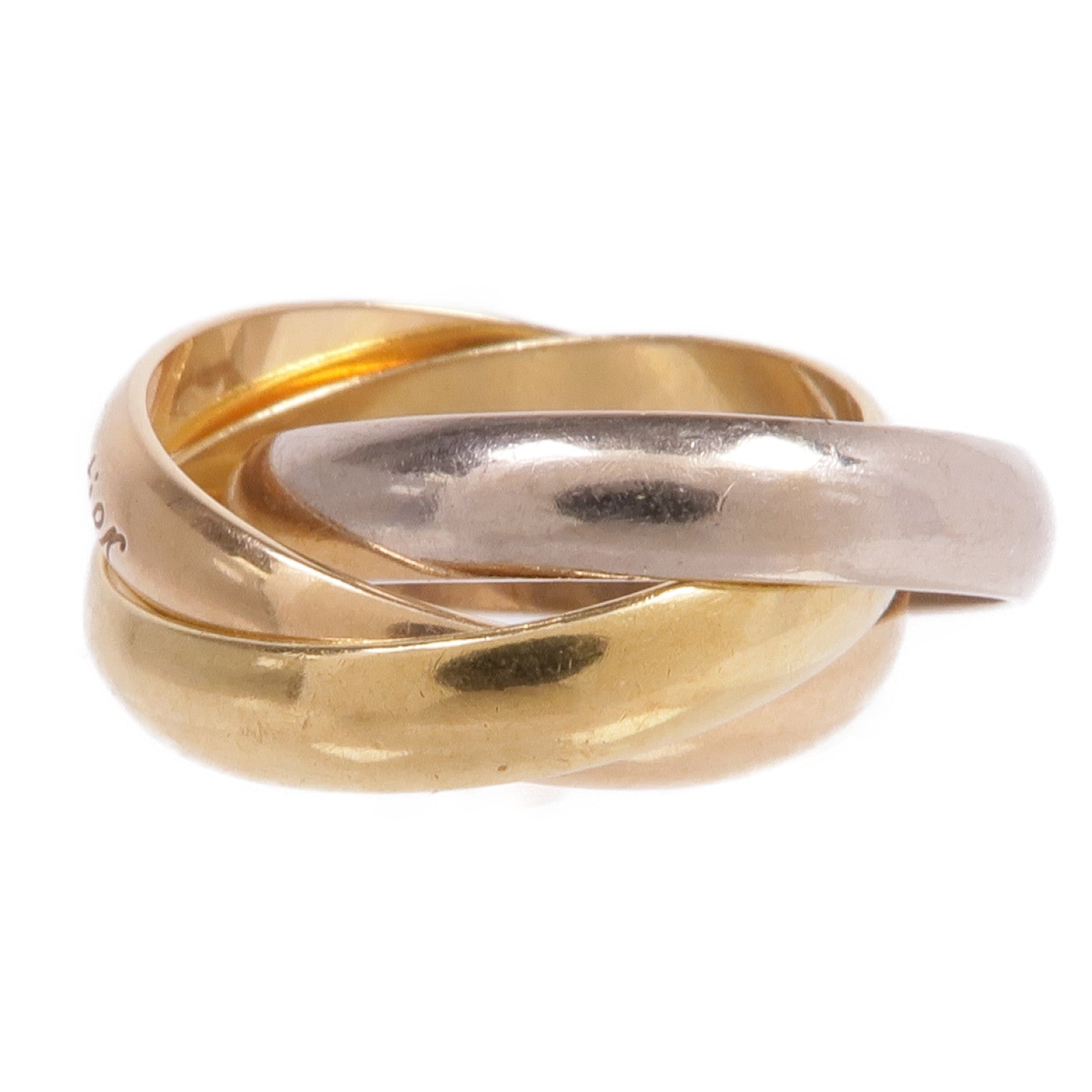 CARTIER 18K黃金/白金/玫瑰金Trinity Ring戒指Cartier#49/US#4.75