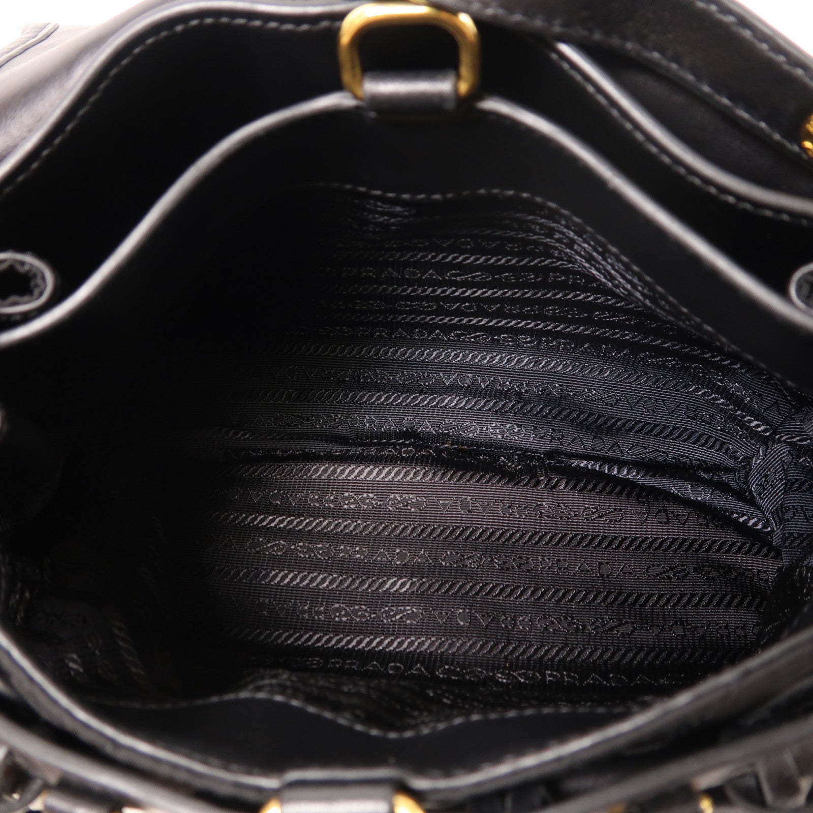 PRADA 尼龍/皮革Shoulder Bag金扣肩背袋