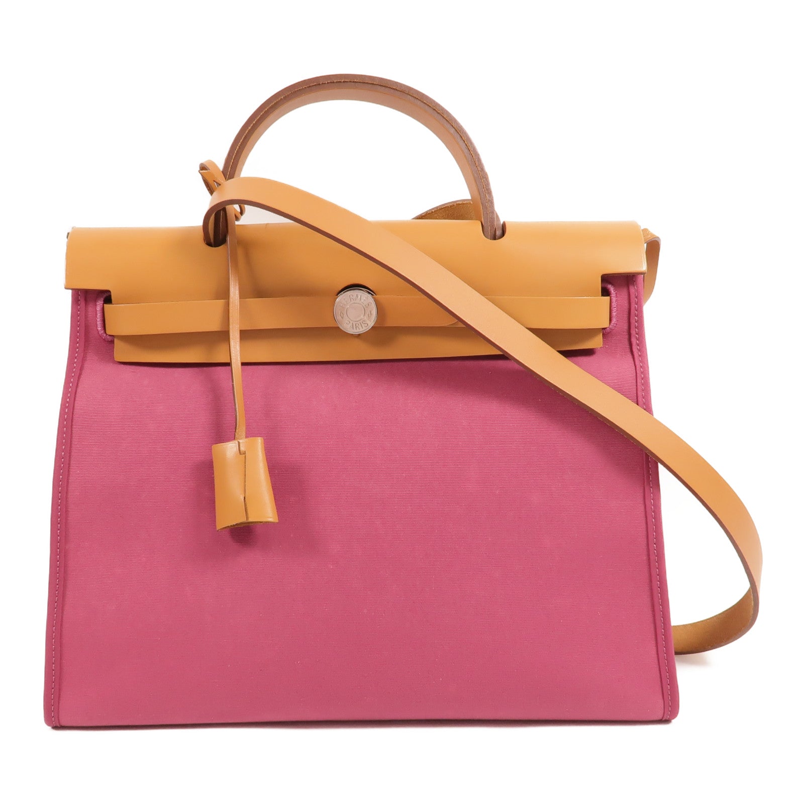 HERMES 帆布Herbag PM手挽肩背兩用袋Fuchsia