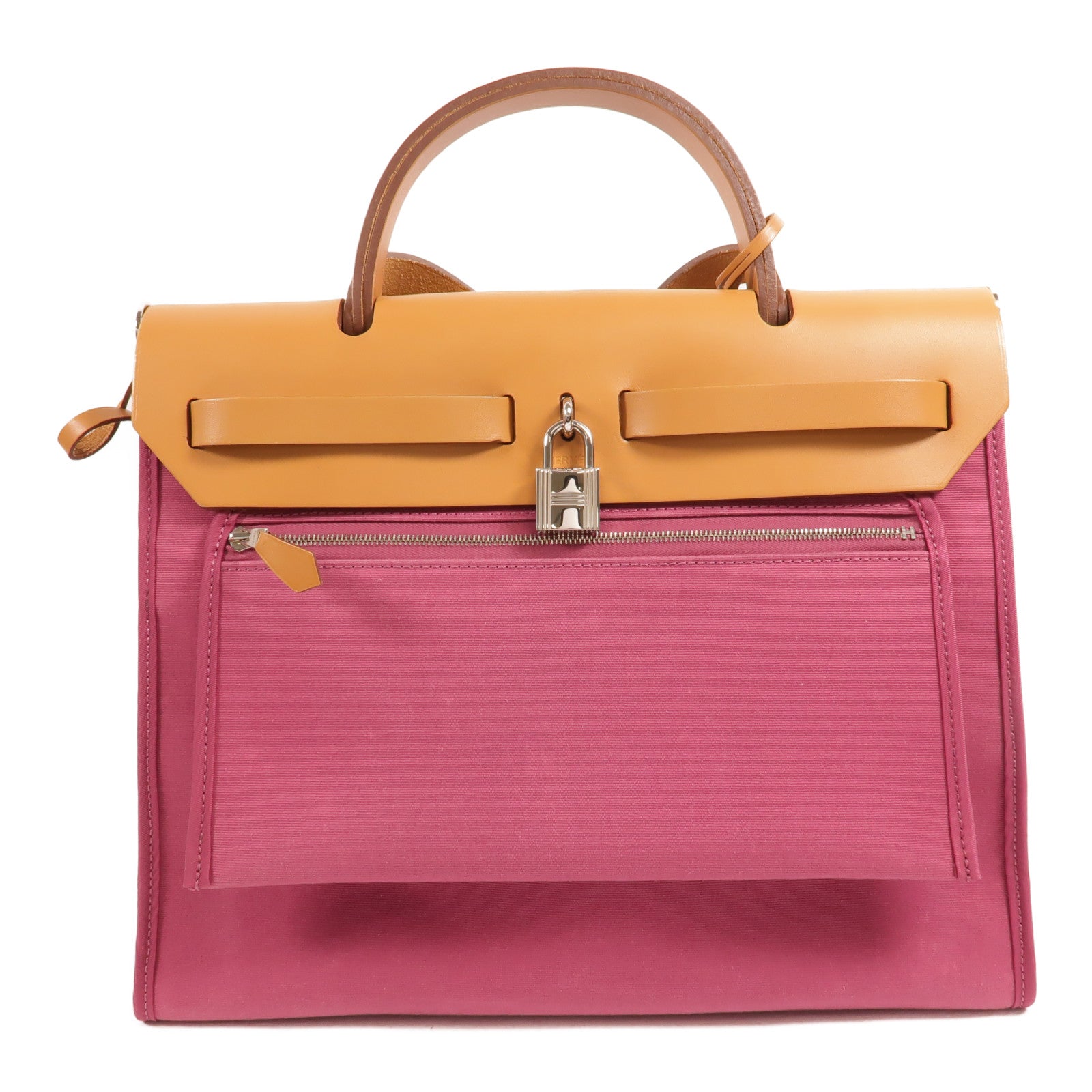 HERMES 帆布Herbag PM手挽肩背兩用袋Fuchsia