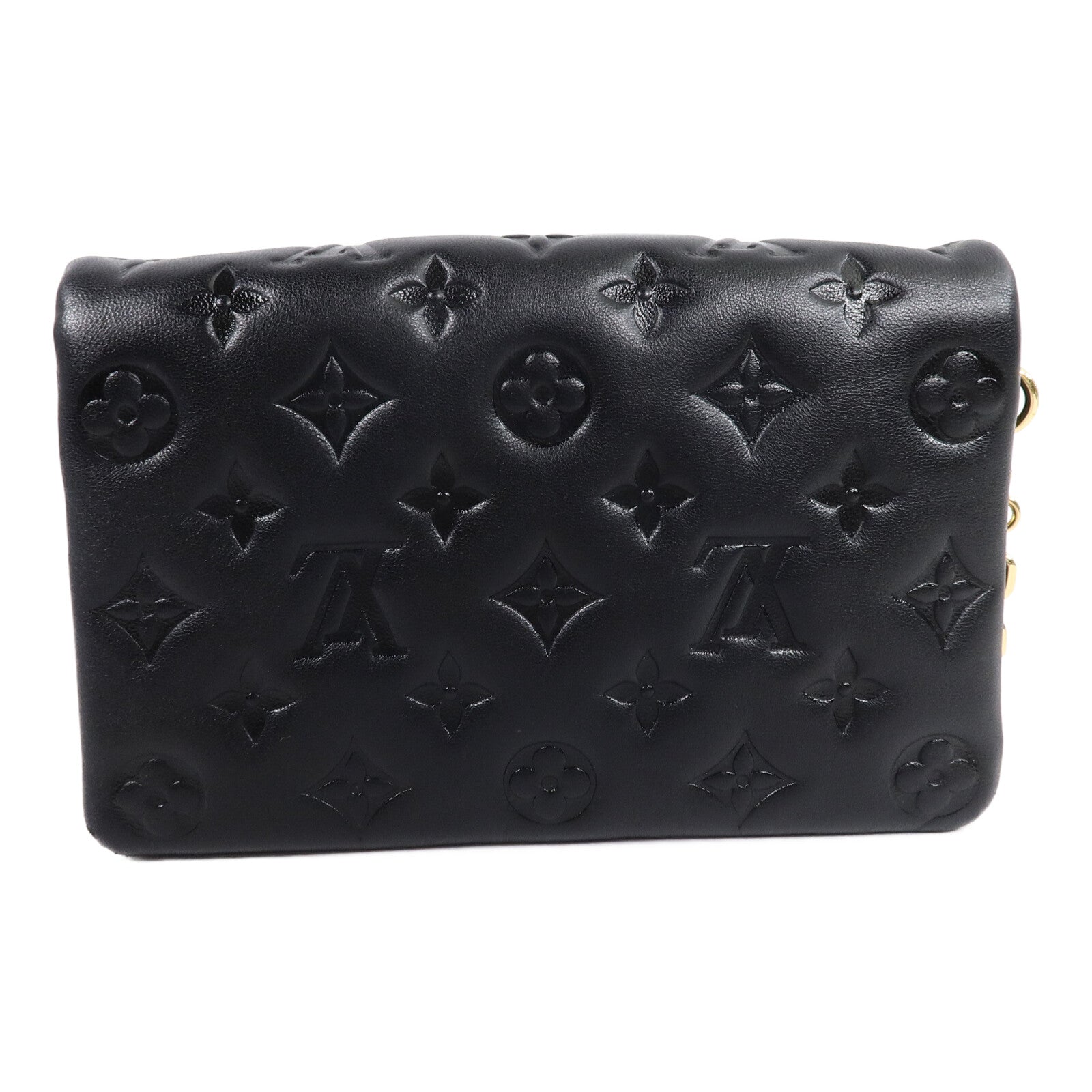 LOUIS VUITTON Monogram Lambskin Pochette Coussin鏈帶肩背袋