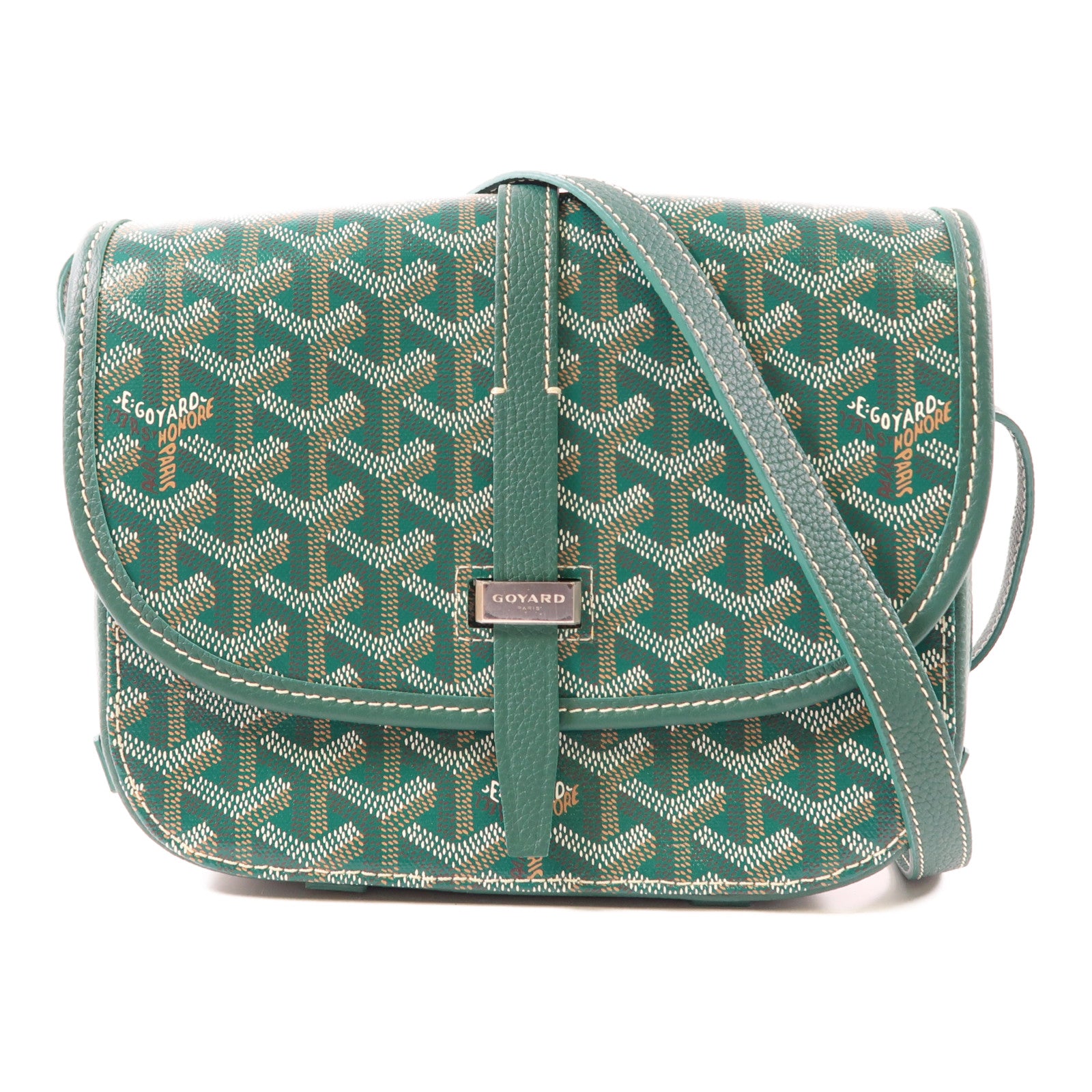 GOYARD 塗層帆布Belvedere PM銀扣肩背袋