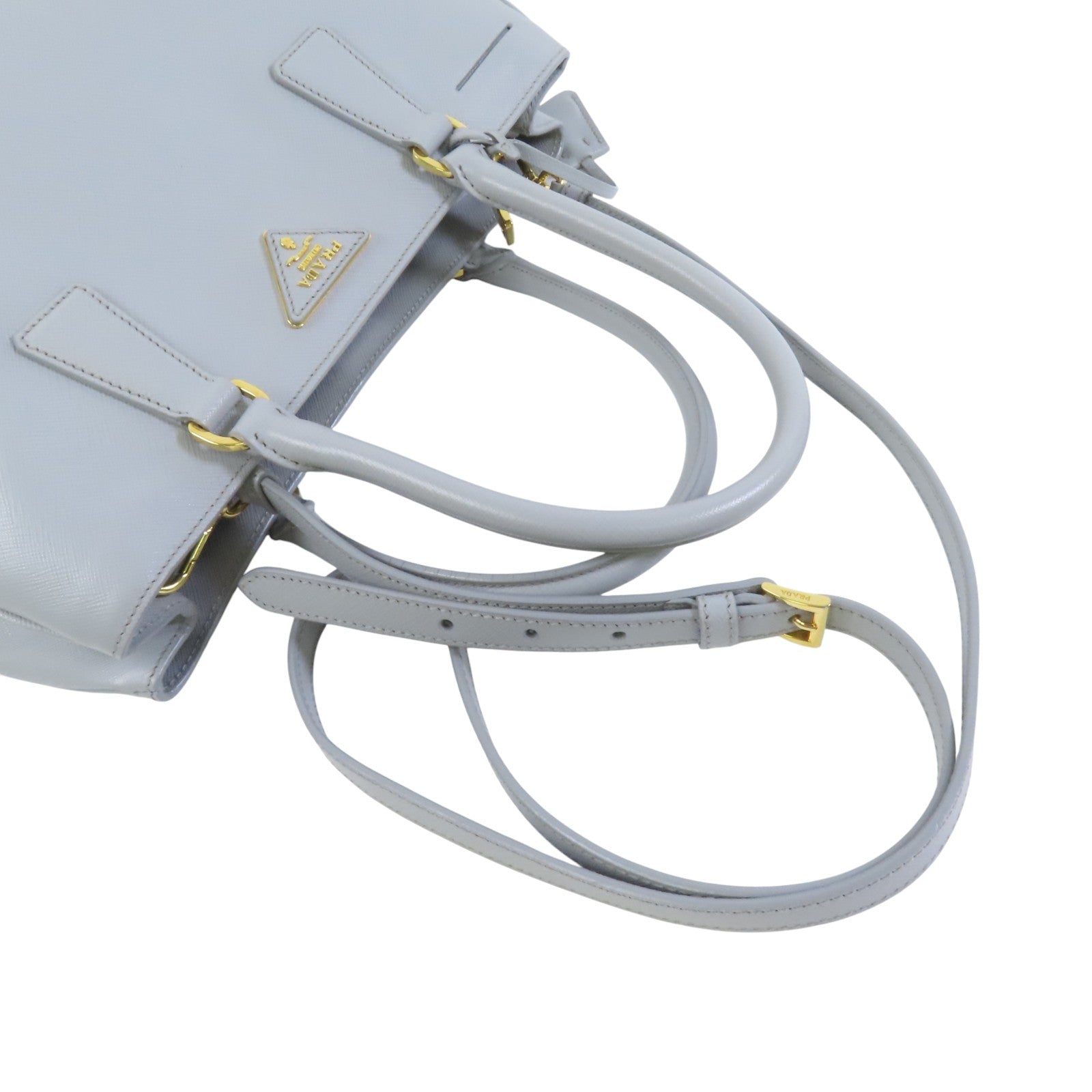 PRADA Saffiano皮革Galleria Saffiano金扣手挽肩背兩用袋