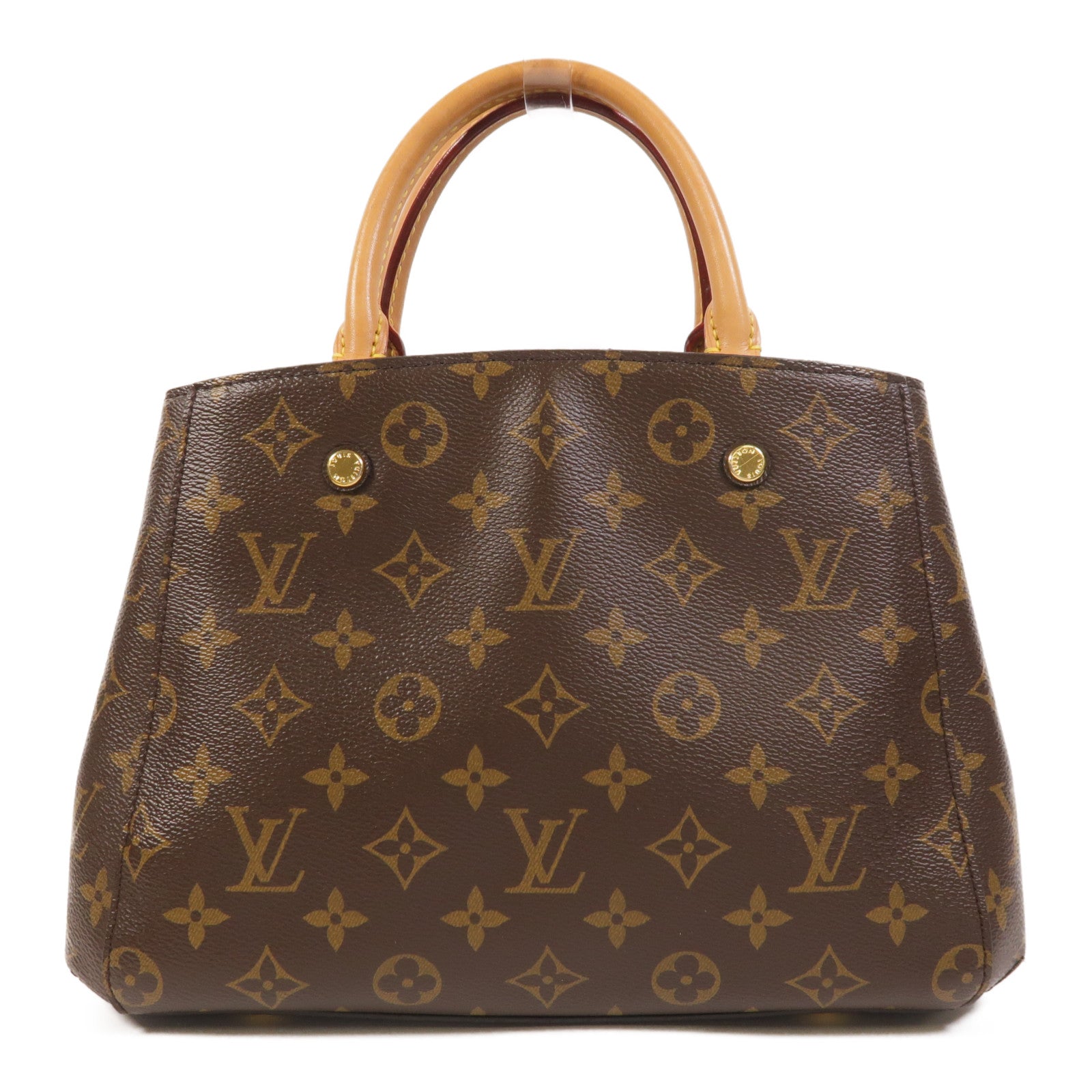 LOUIS VUITTON Monogram Montaigne BB金扣手挽肩背兩用袋棕色