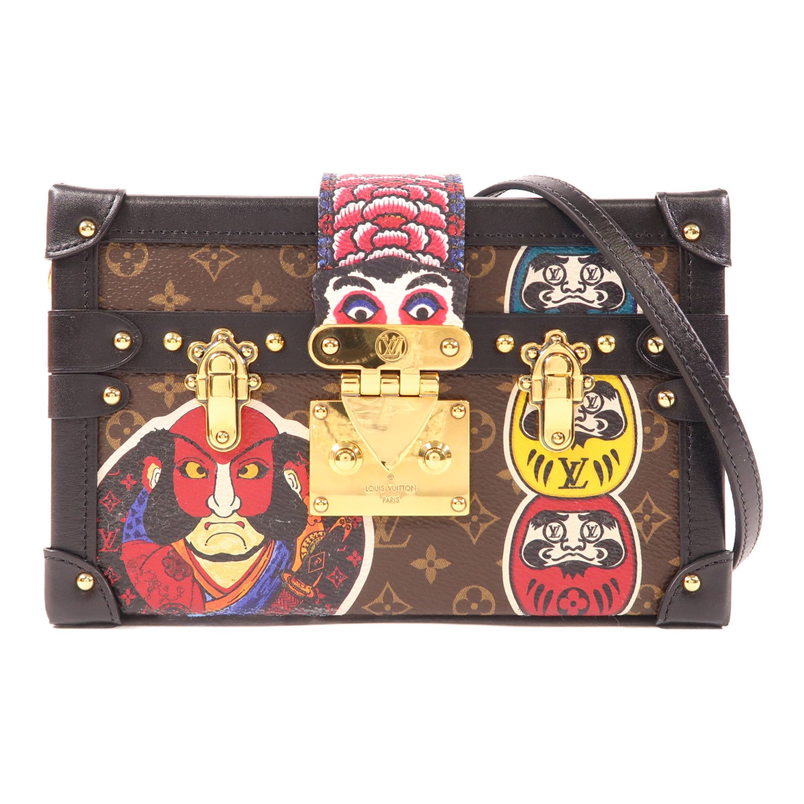 LOUIS VUITTON LV GHW Petite Malle Shoulder Bag M43544 Monogram Brown/Multicolor